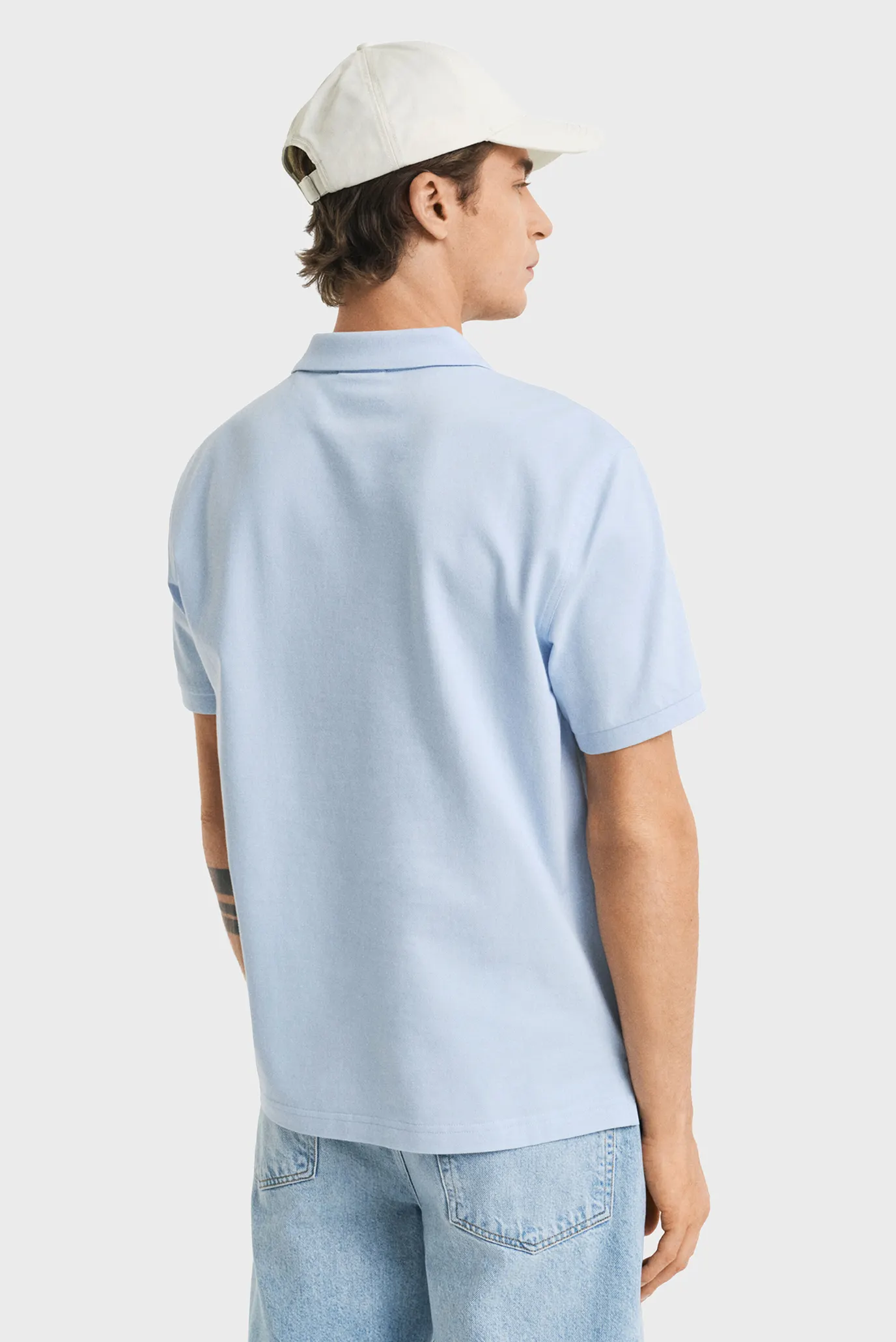 Мужское голубое поло REG SHIELD SS PIQUE 3