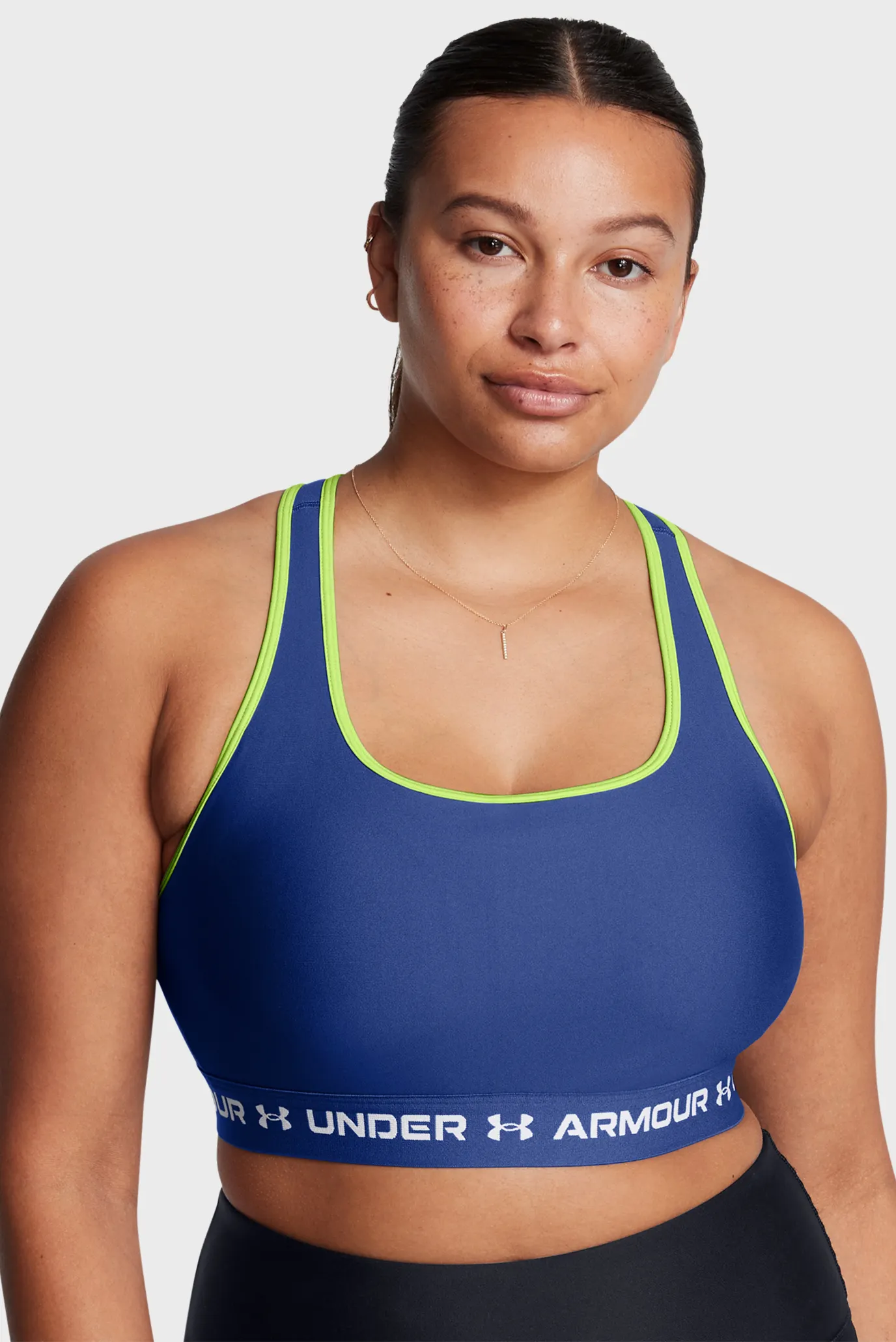Жіночий синій топ UA Crossback Mid Bra 2