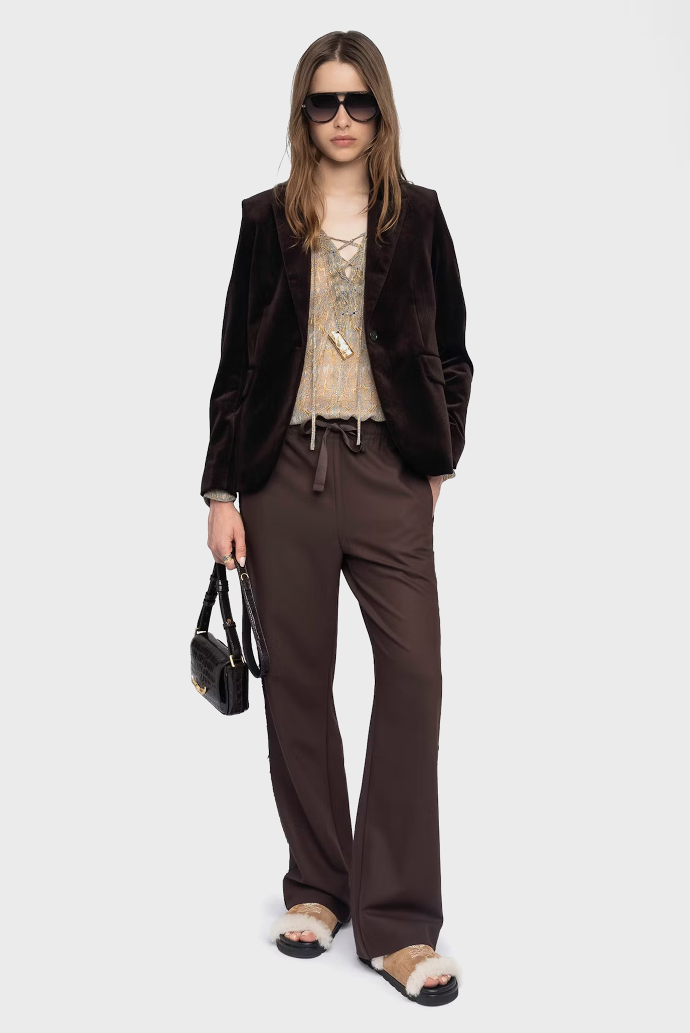 Женские коричневые брюки Poma Коричневый 40 ZADIG&VOLTAIRE WWPA01878_DARK CHOCOLATE Женские коричневые брюки Poma Коричневый 40 ZADIG&VOLTAIRE WWPA01878_DARK CHOCOLATE