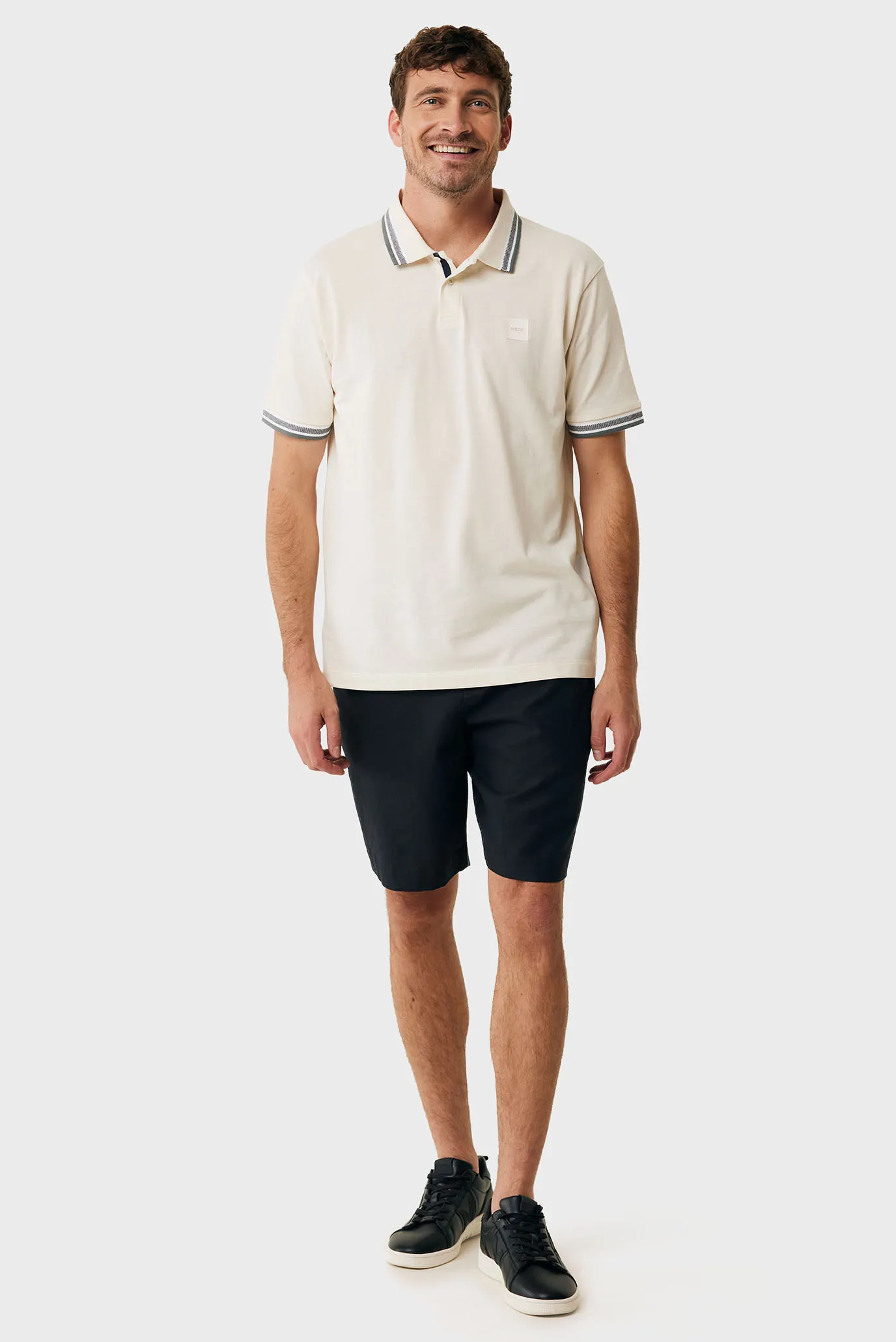 Мужское белое поло Tipping polo regular fit 2