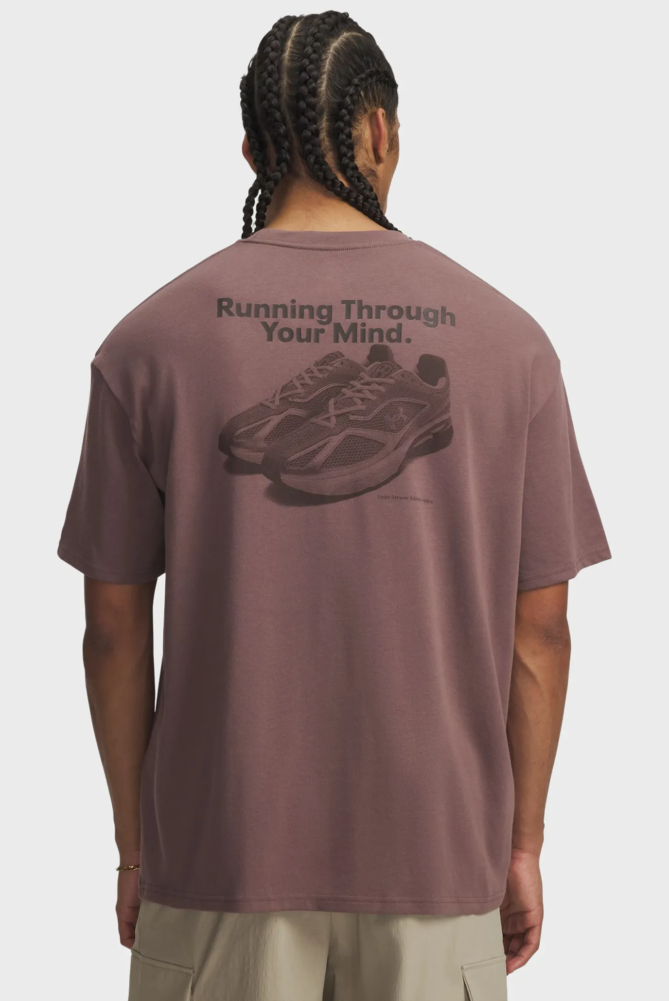 Чоловіча коричнева футболка UA HWT RUNNING SHOE OS SS 1