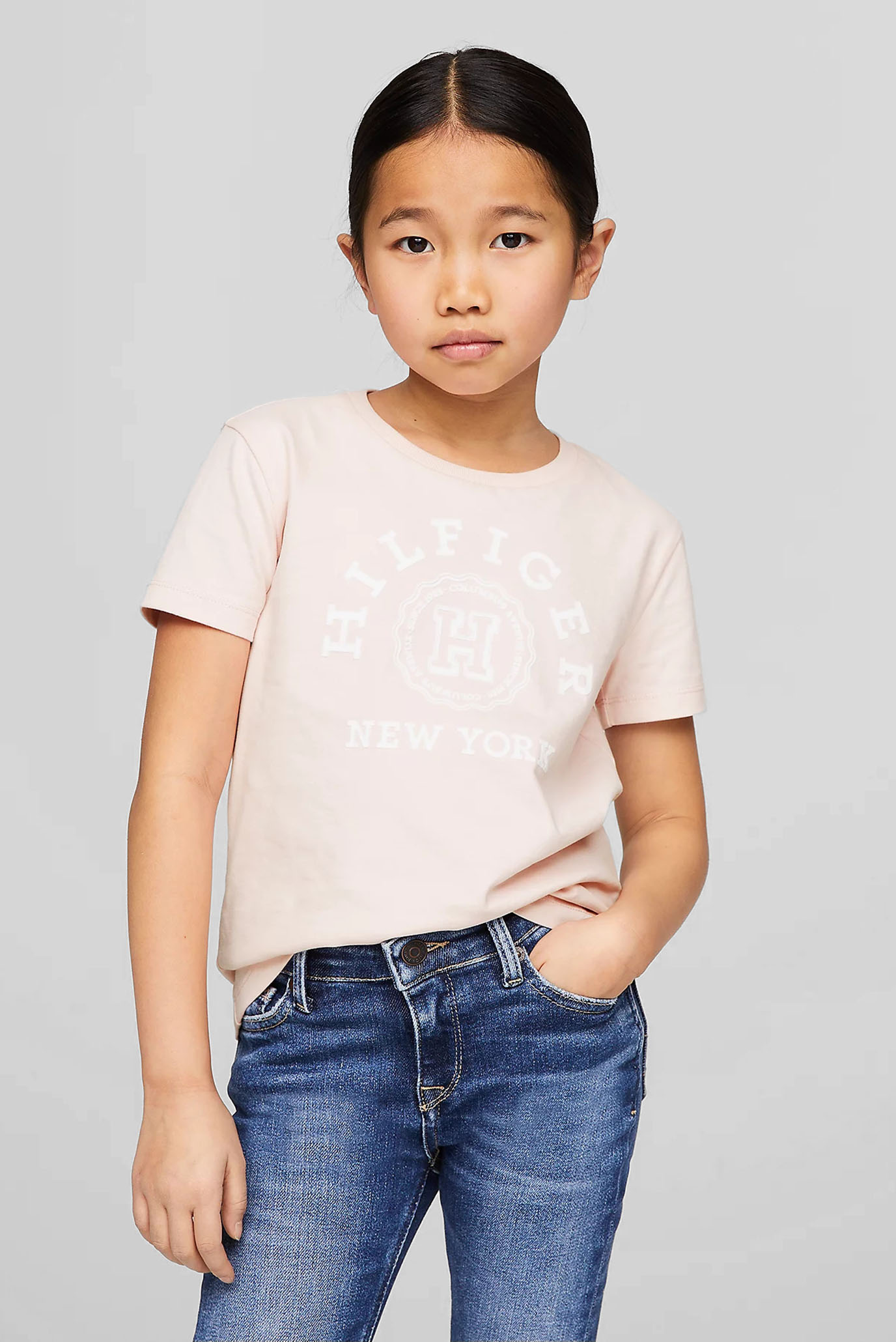 Детская розовая футболка HILFIGER VARSITY 1