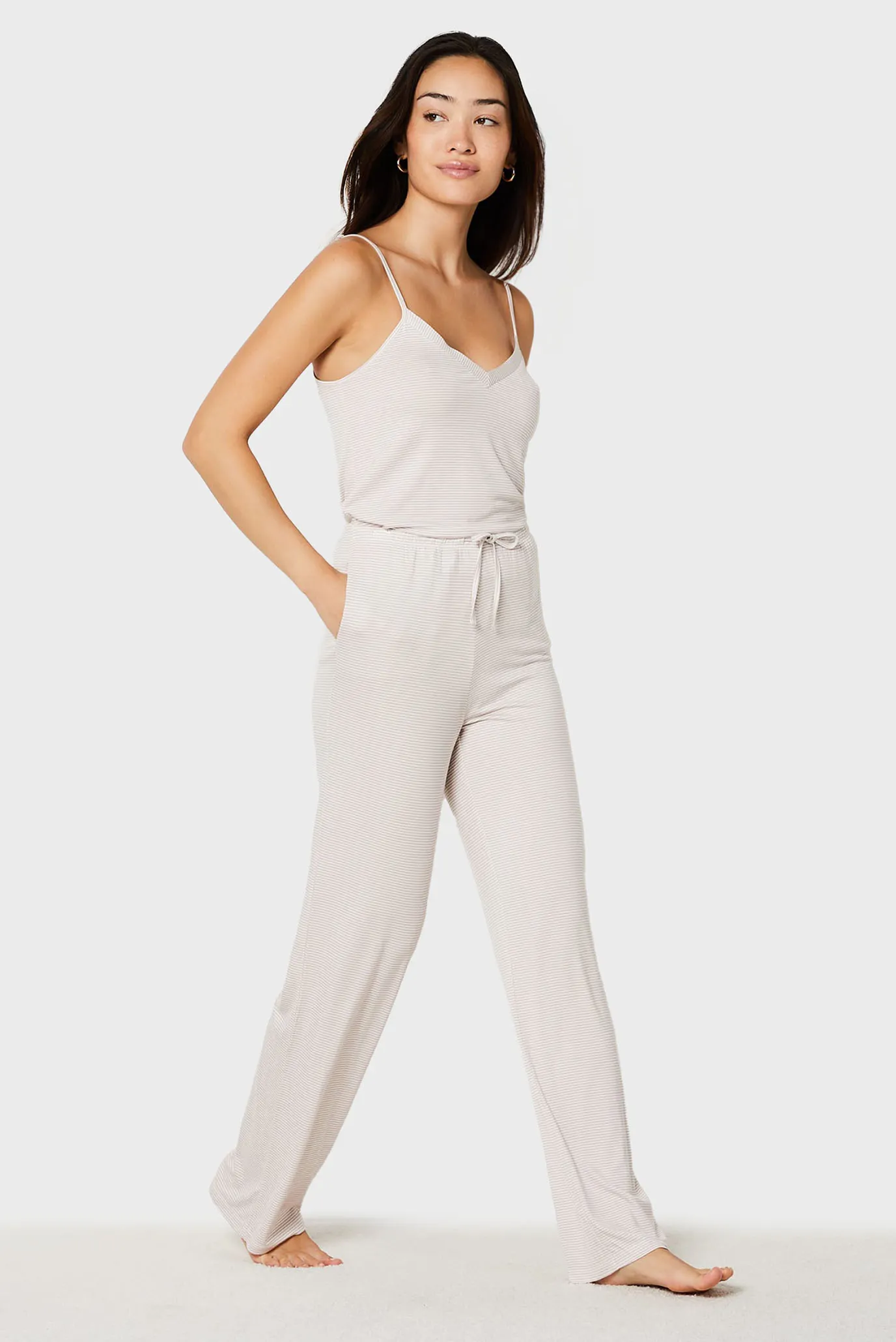 Женские бежевые брюки в полоску MOLLY STRIPE 3