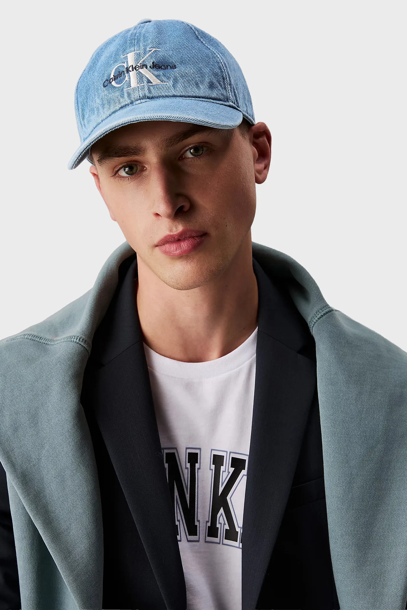 Чоловіча блакитна джинсова кепка MONOLOGO EMBROIDERY 2