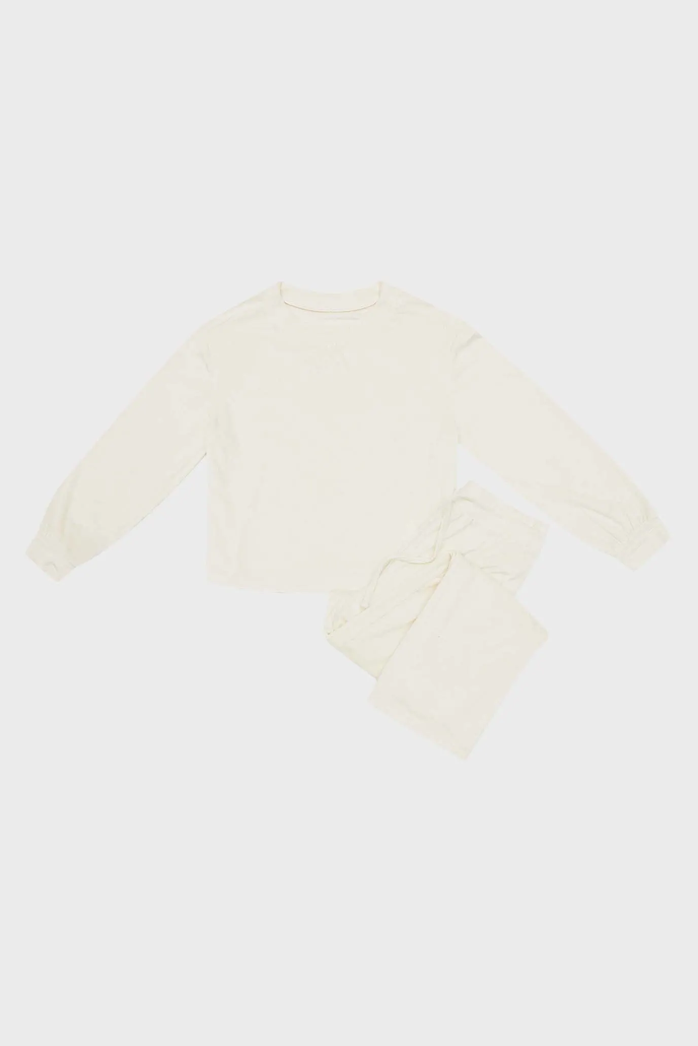 Жіноча біла піжама (лонгслів, брюки) Jade 8