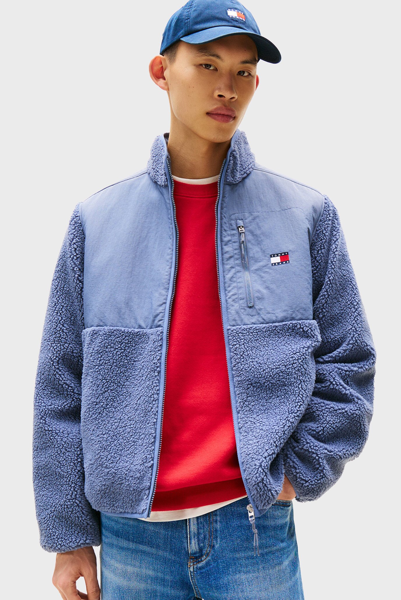 Мужская синяя куртка NOVELTY FABRIC MIX Синий XL Tommy Jeans DM0DM21682 Мужская синяя куртка NOVELTY FABRIC MIX Синий XL Tommy Jeans DM0DM21682