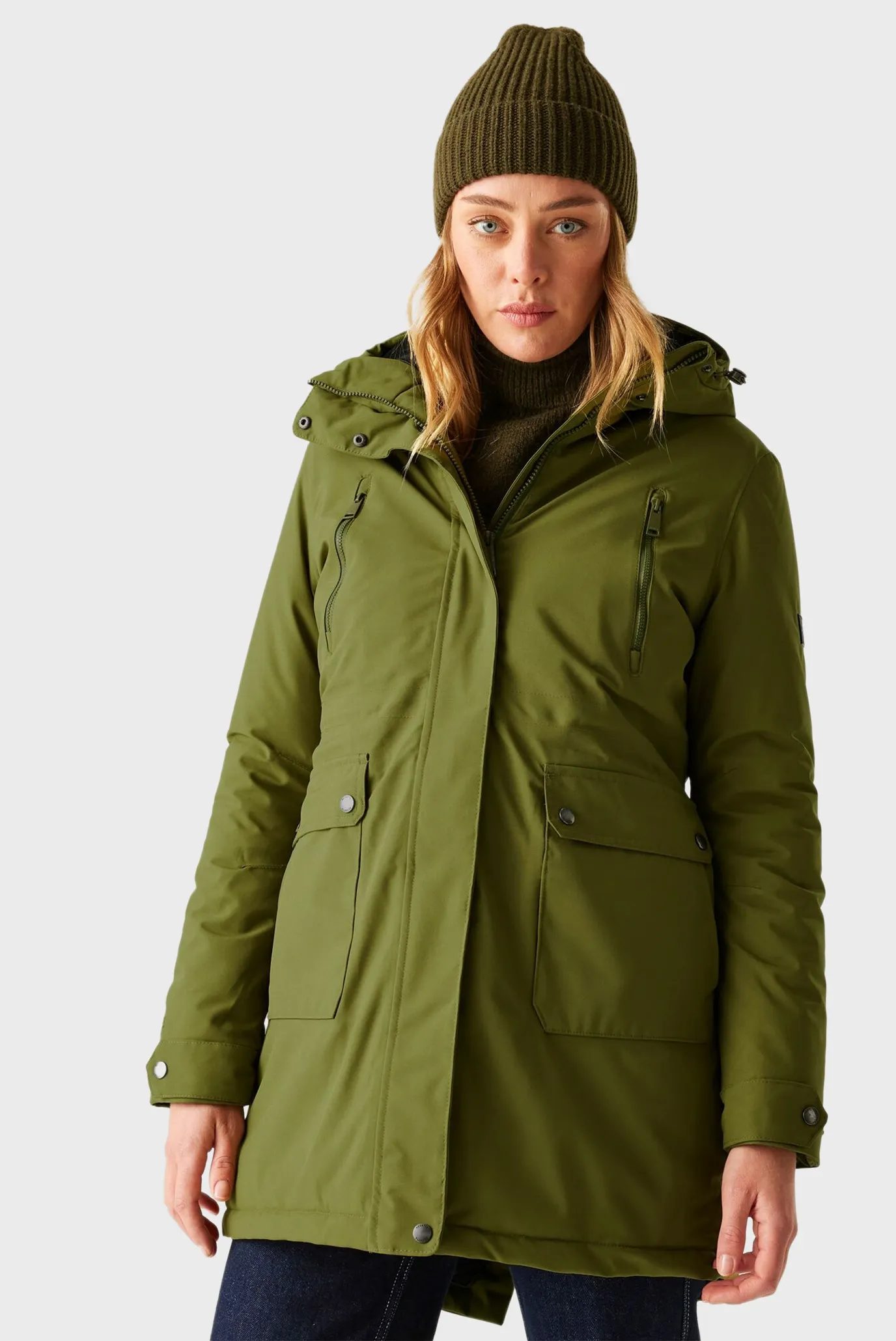 Жіноча зелена парка 1