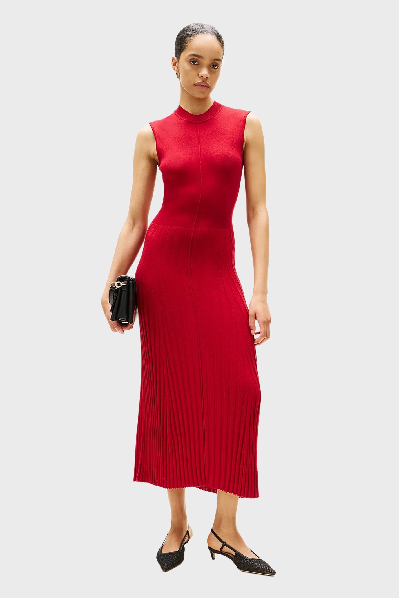 Женское красное платье LYOCELL SILK SL MOCK Красный S Tommy Hilfiger WW0WW45653 Женское красное платье LYOCELL SILK SL MOCK Красный S Tommy Hilfiger WW0WW45653