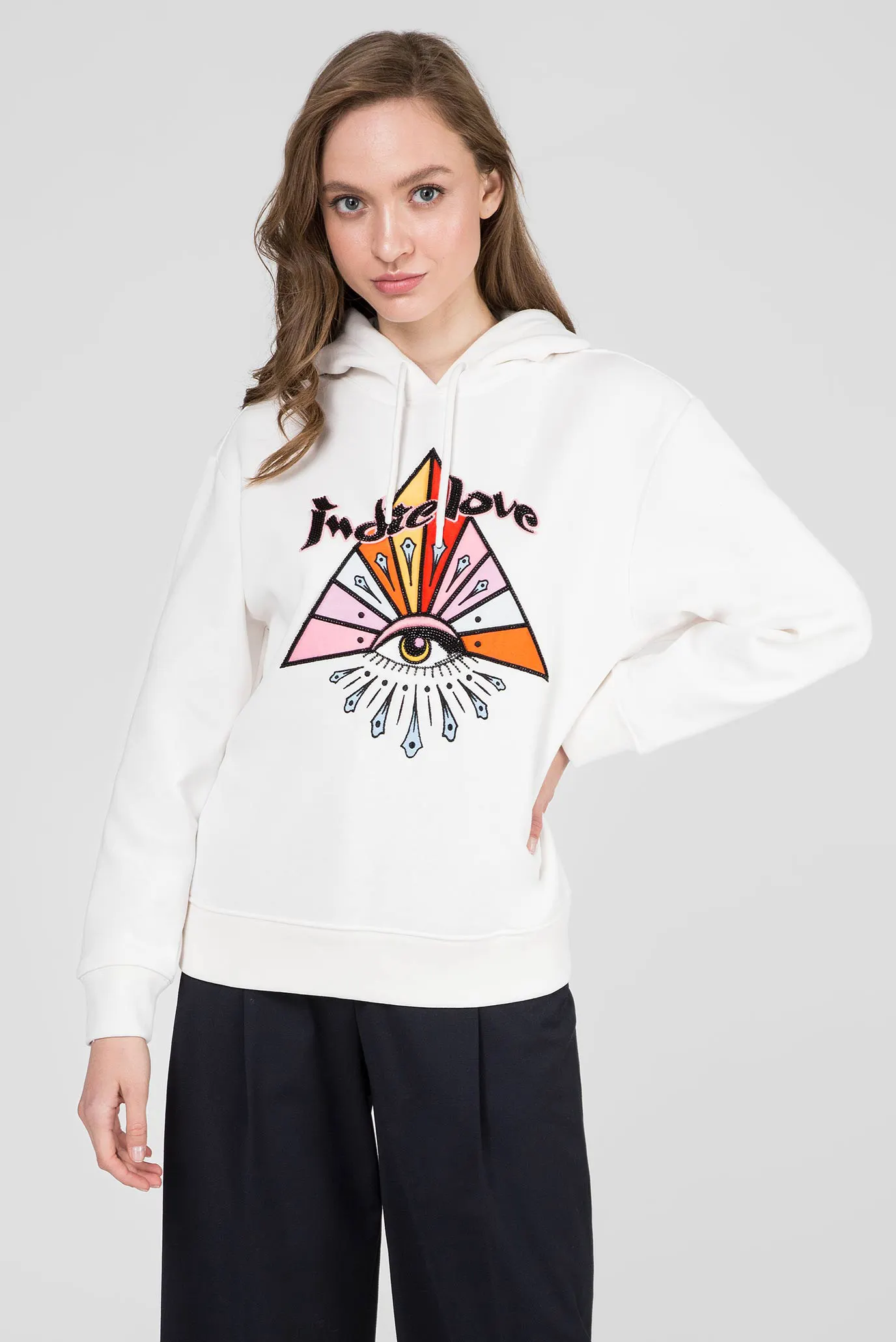 Женское белое худи Sandro SFPSW00177 BLANC — MD-Fashion