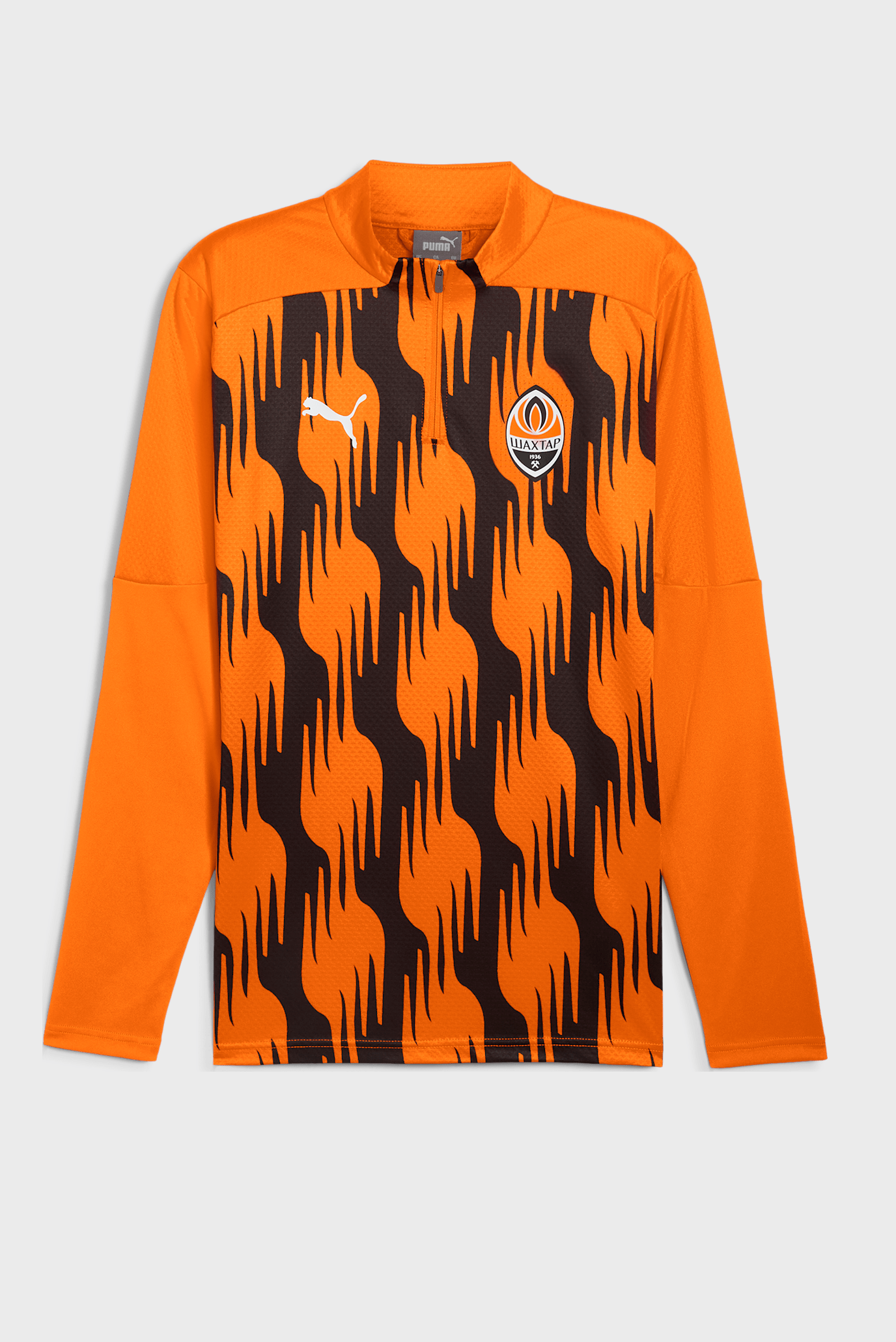 Мужской оранжевый лонгслив с узором FC Shakhtar Donetsk Pre-match Quarter-Zip Top Men 1