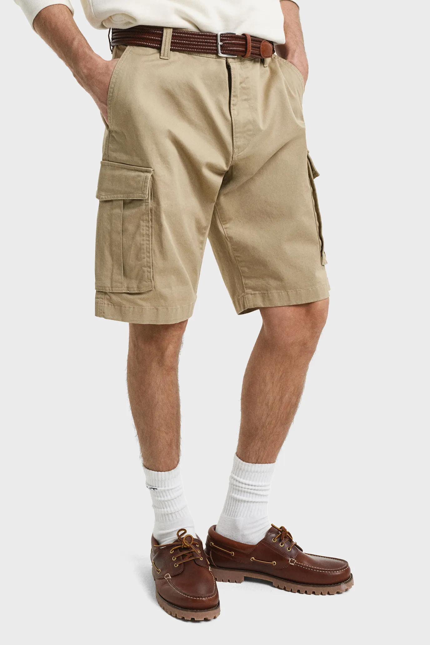 Чоловічі бежеві шорти RELAXED TWILL CARGO SHORTS 1