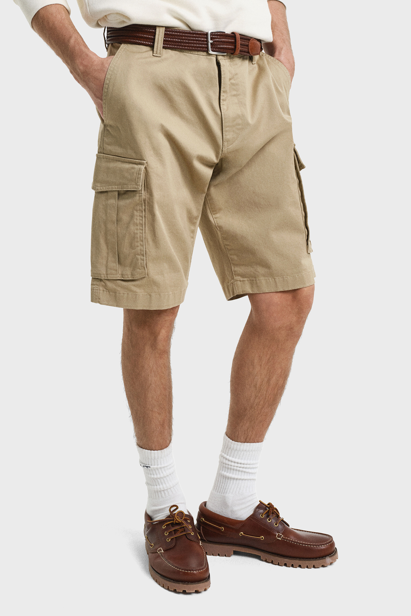 Мужские бежевые шорты RELAXED TWILL CARGO SHORTS Бежевый 32 Gant 205069 Мужские бежевые шорты RELAXED TWILL CARGO SHORTS Бежевый 32 Gant 205069