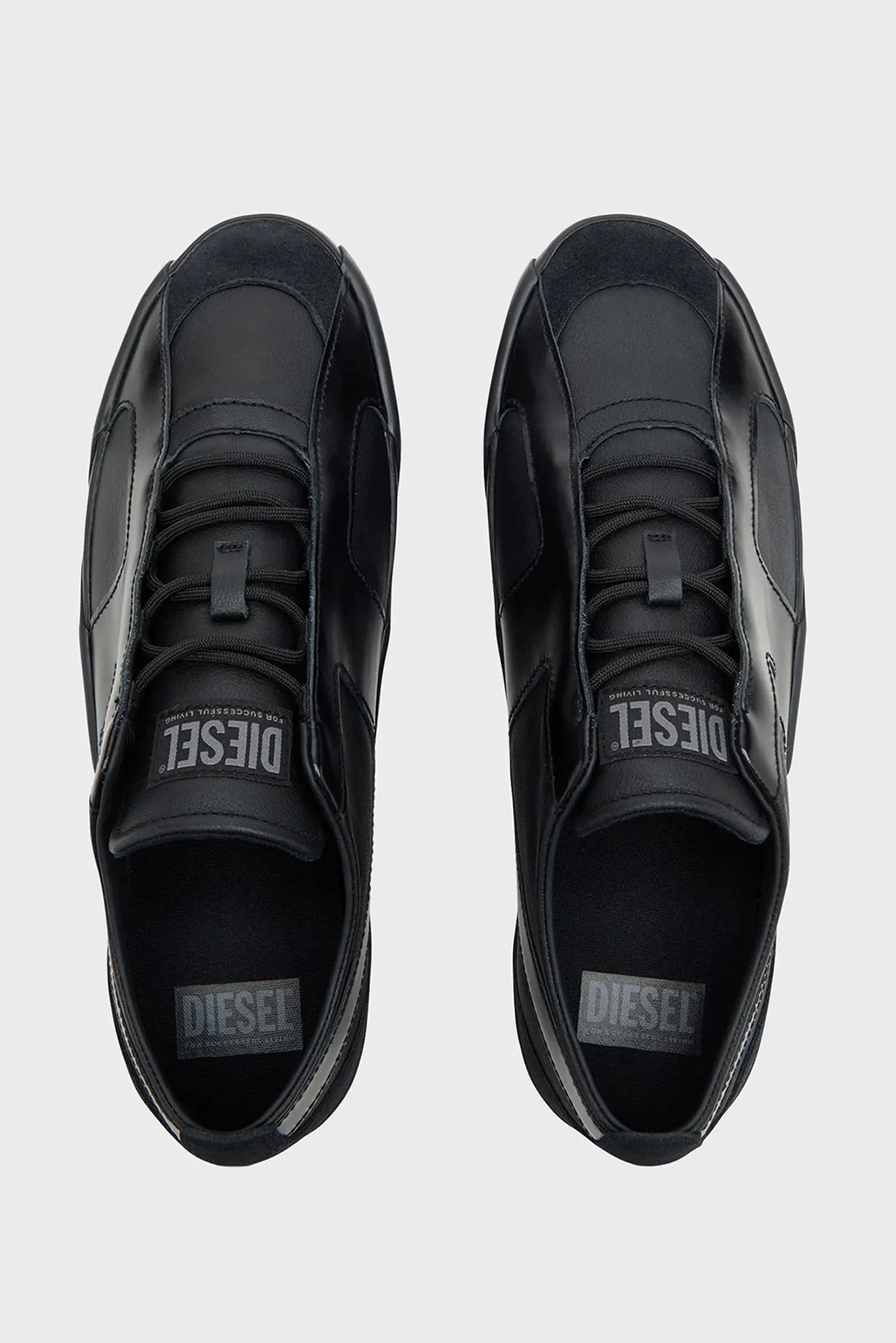 Чоловічі чорні шкіряні снікерси SLANTE-D 4
