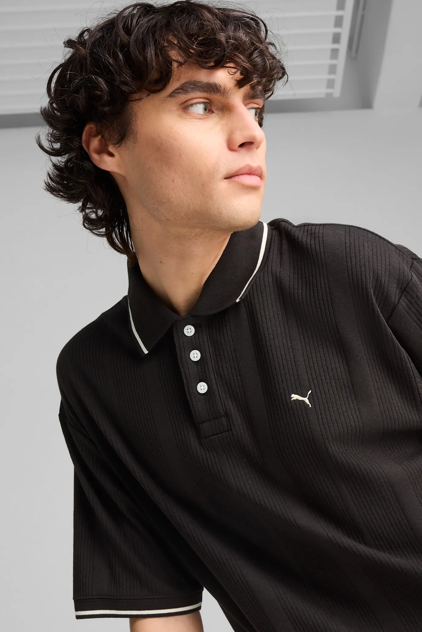 Чоловіче чорне поло у смужку MMQ Polo Men 4