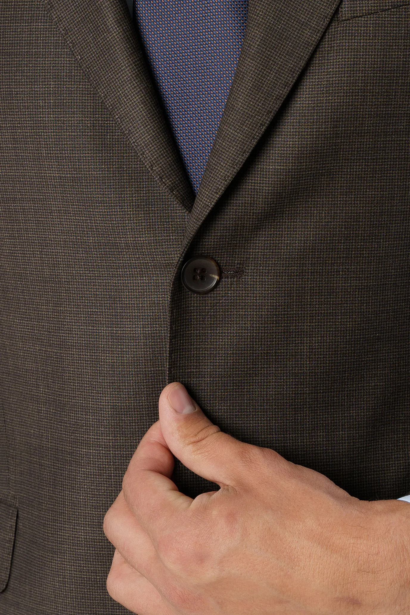 Чоловічий темно-коричневий вовняний костюм (піджак, брюки) 4