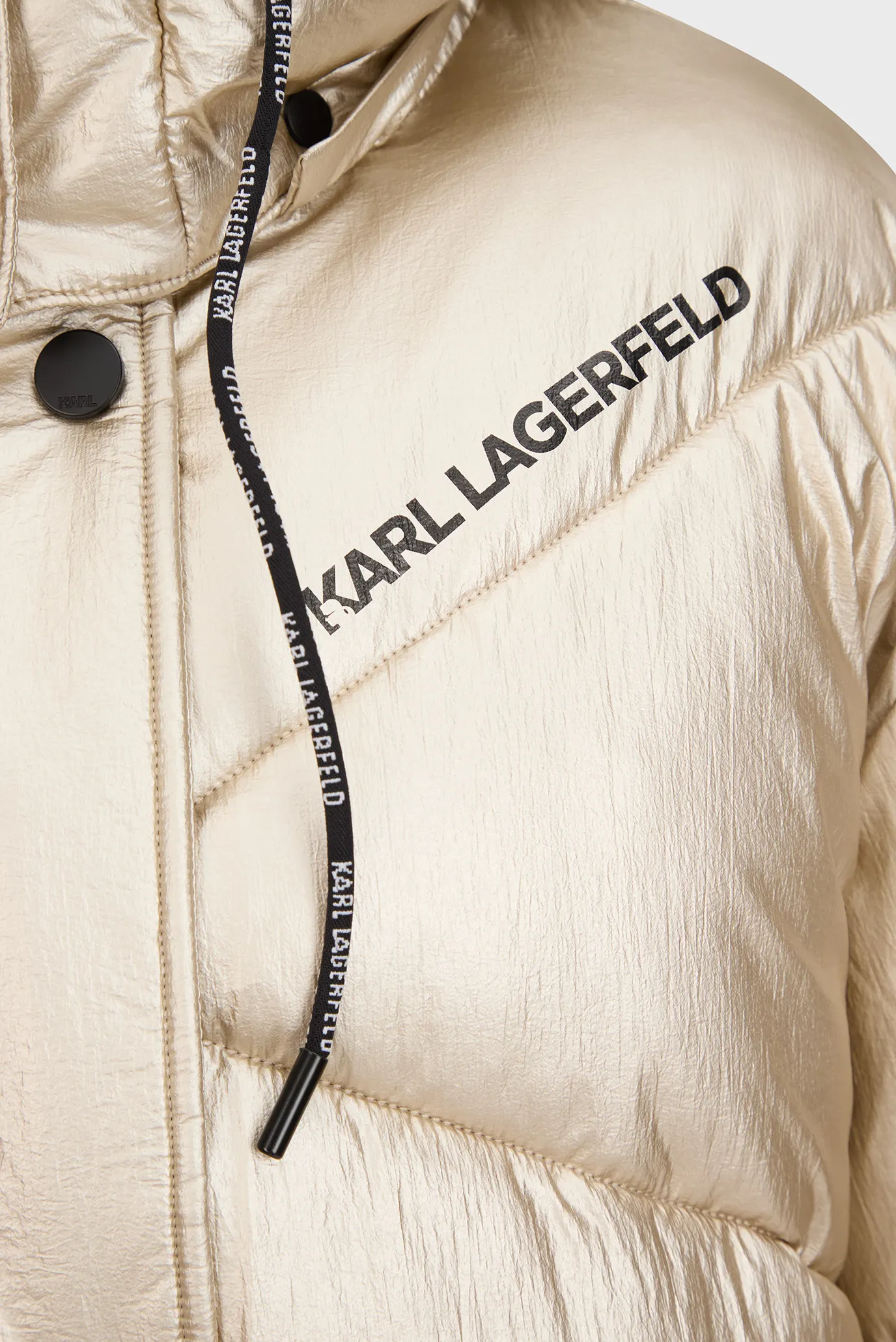 Женская золотистая куртка METALLIC PUFFER JACKET Karl