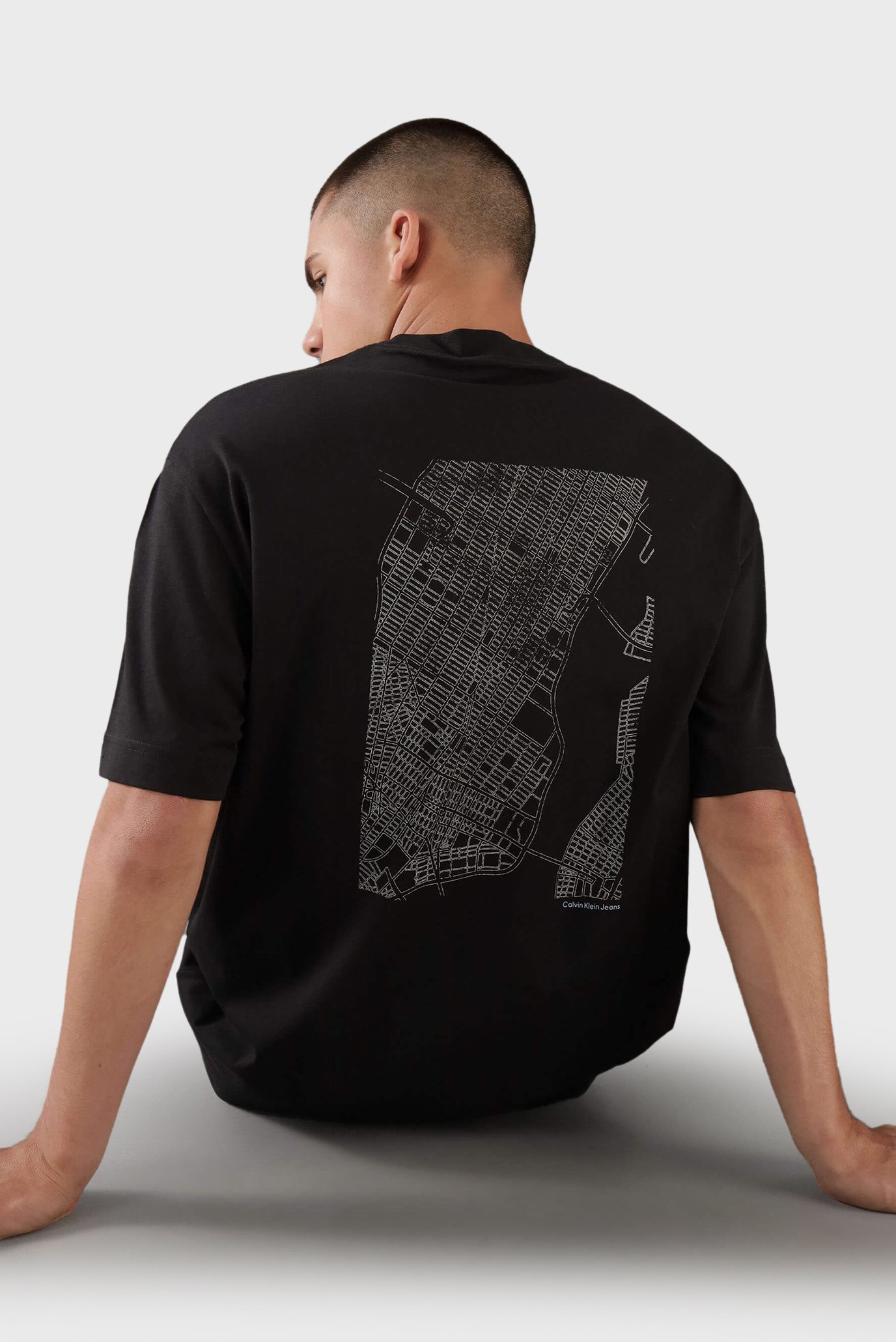 Чоловіча чорна футболка CITY GRID MAP TEE 1