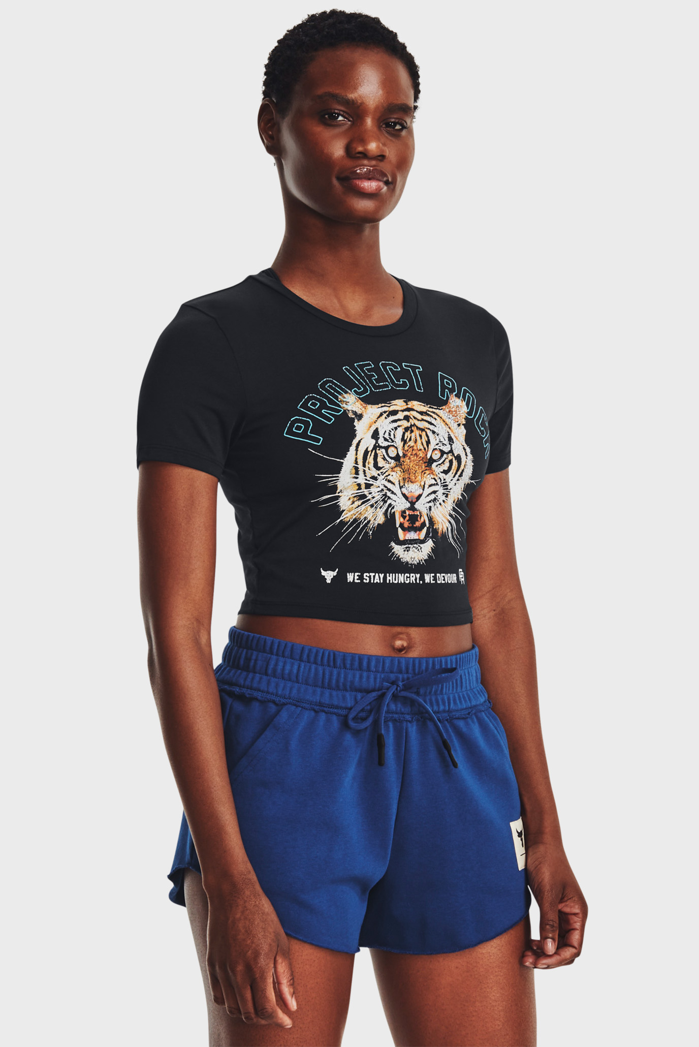 Женский черный топ Pjt Rck Stay Hungry Crop SS 1