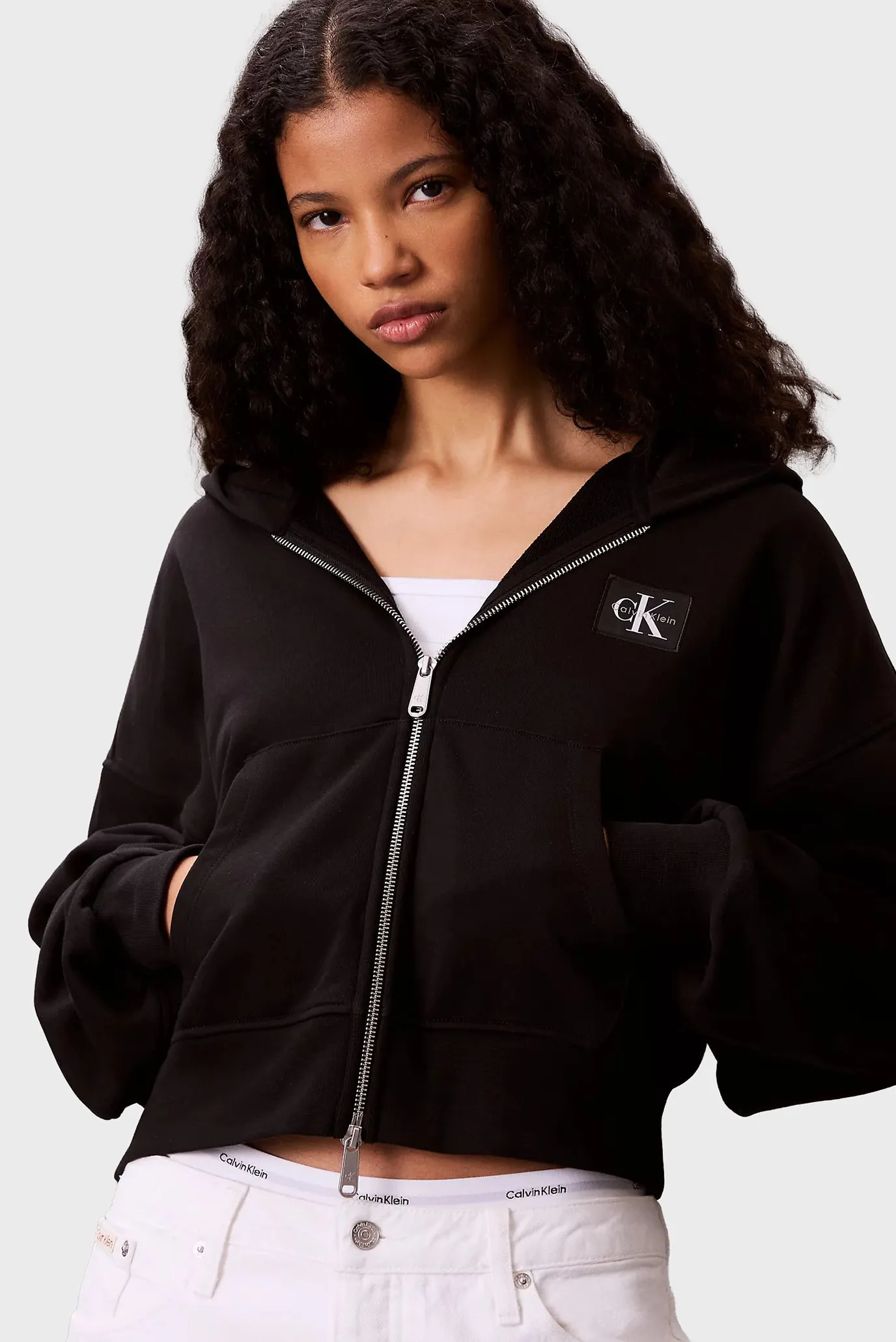 Женское черное худи FRENCH TERRY BADGE 4