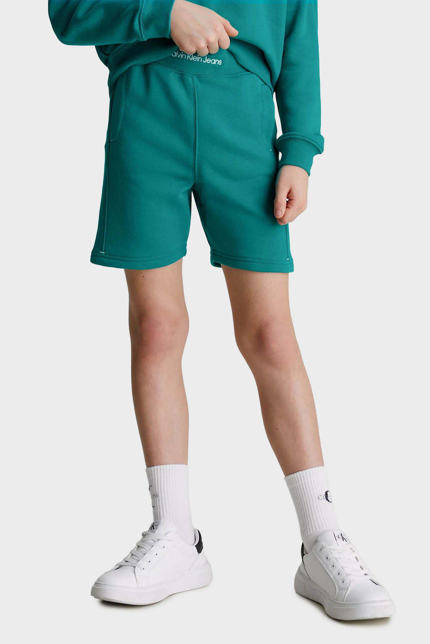 Детские зеленые шорты INTARSIA LOGO TERRY 1