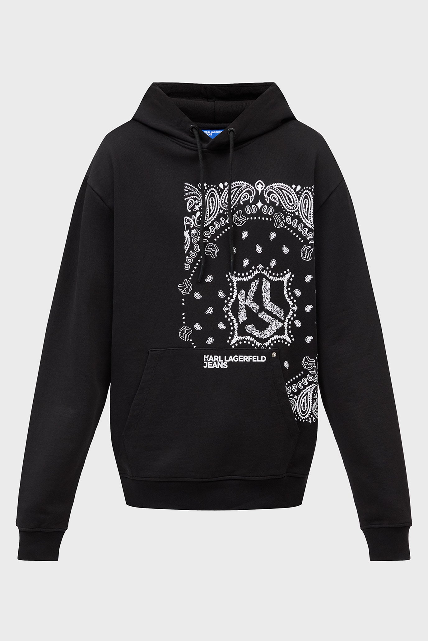 Мужское черное худи KLJ REGULAR BANDANA HOODIE 1