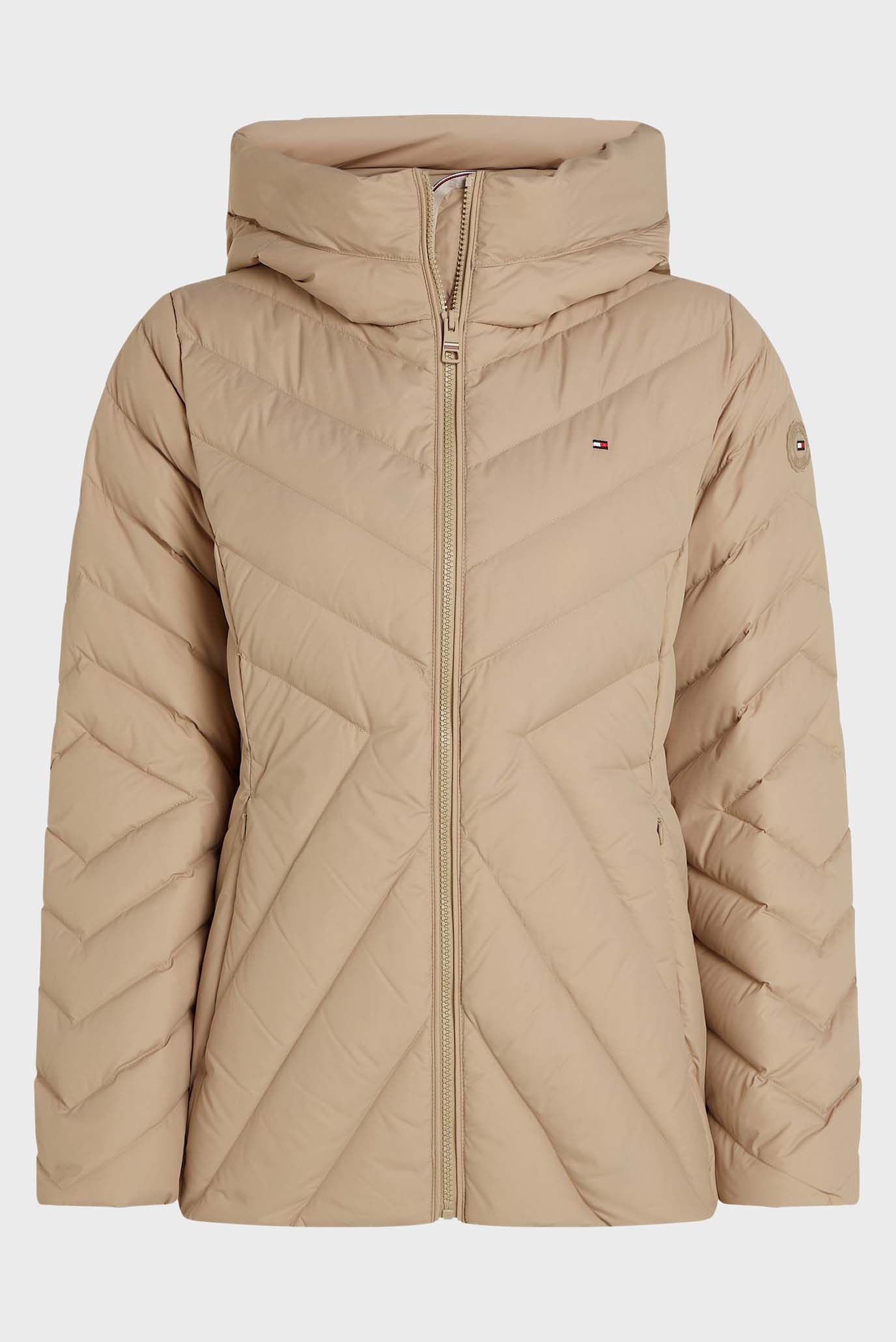 Женский бежевый пуховик CHEVRON MW DOWN JACKET 1