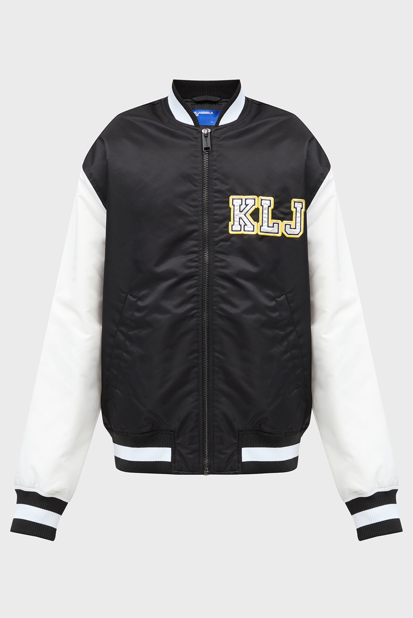 Чоловічий чорний бомбер KLJ LOGO BOMBER 1