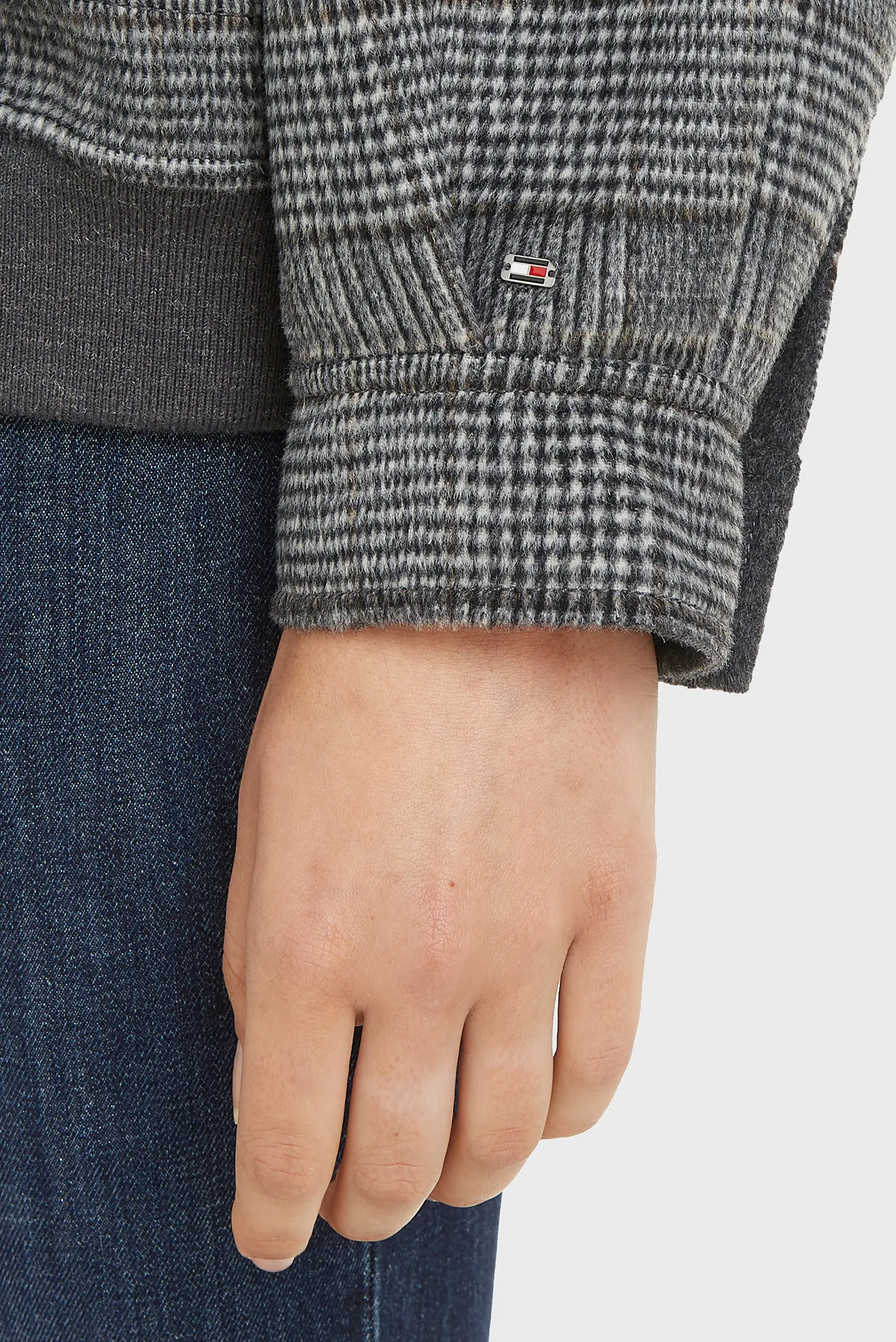 Жіноче сіре вовняне двостороннє пальто MD DF WOOL REVERSIBLE CHECK JKT 4