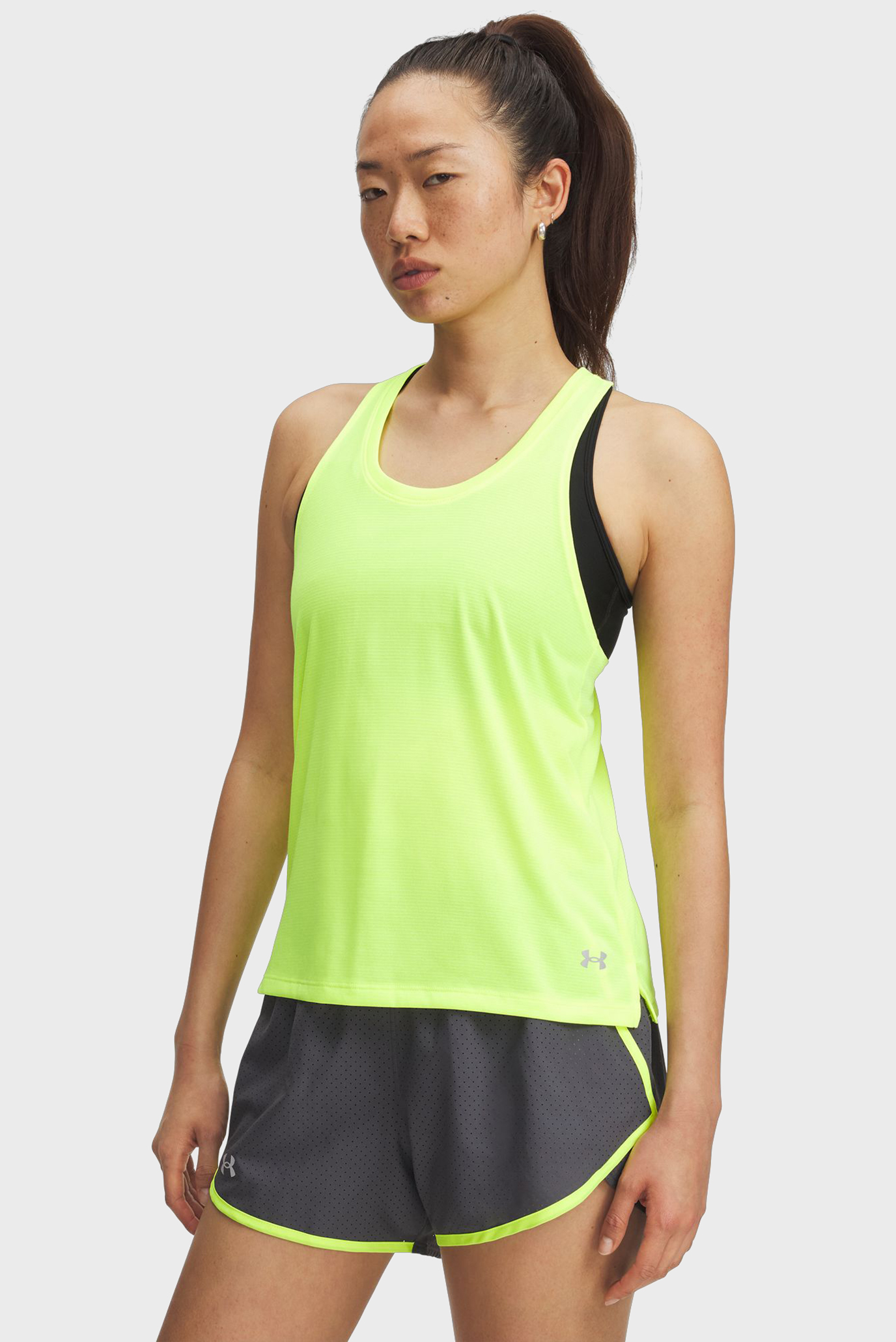 Женская салатовая майка UA Launch Singlet Салатовый XS Under Armour 1382436-731 Женская салатовая майка UA Launch Singlet Салатовый XS Under Armour 1382436-731