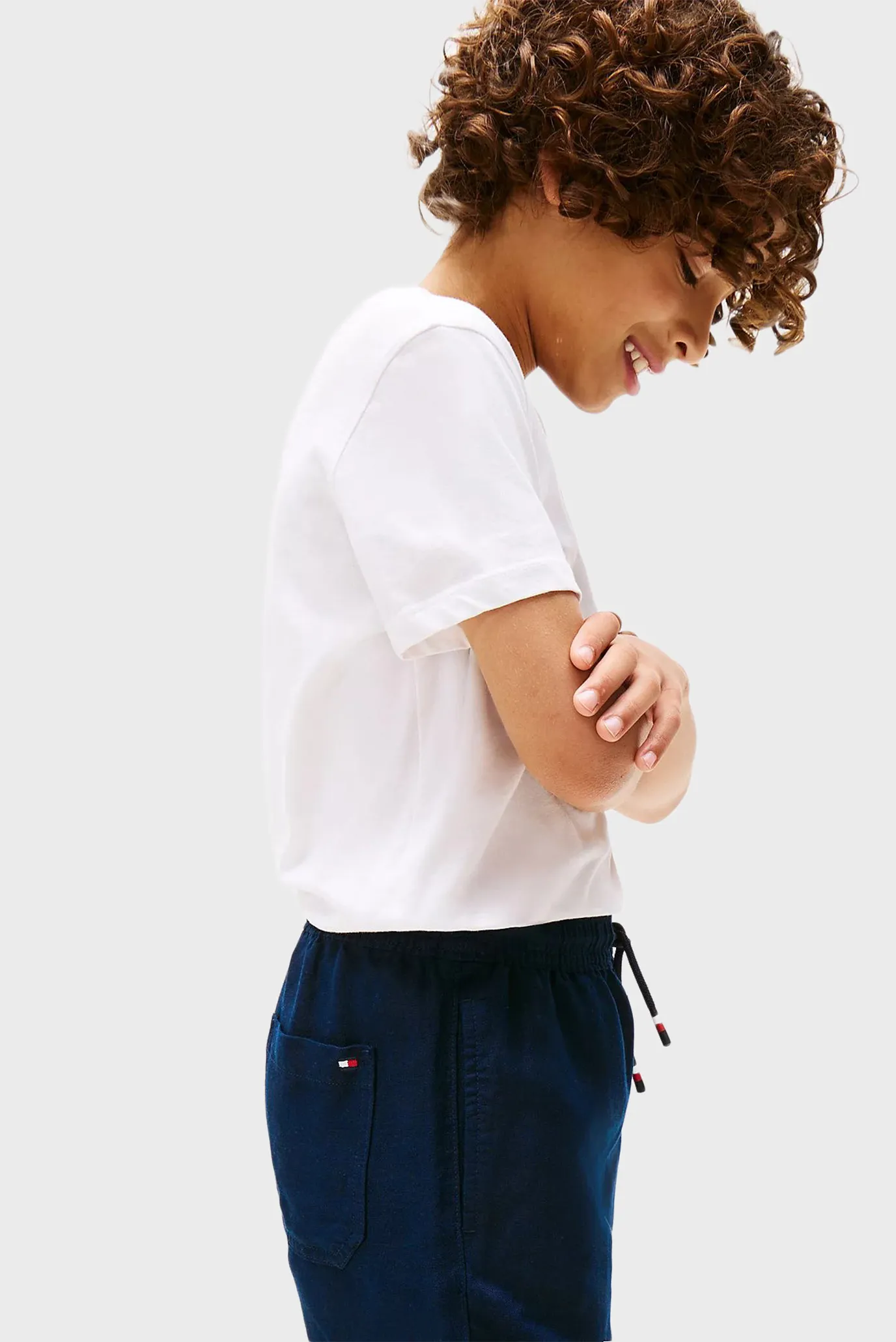 Дитячі темно-сині лляні шорти 4