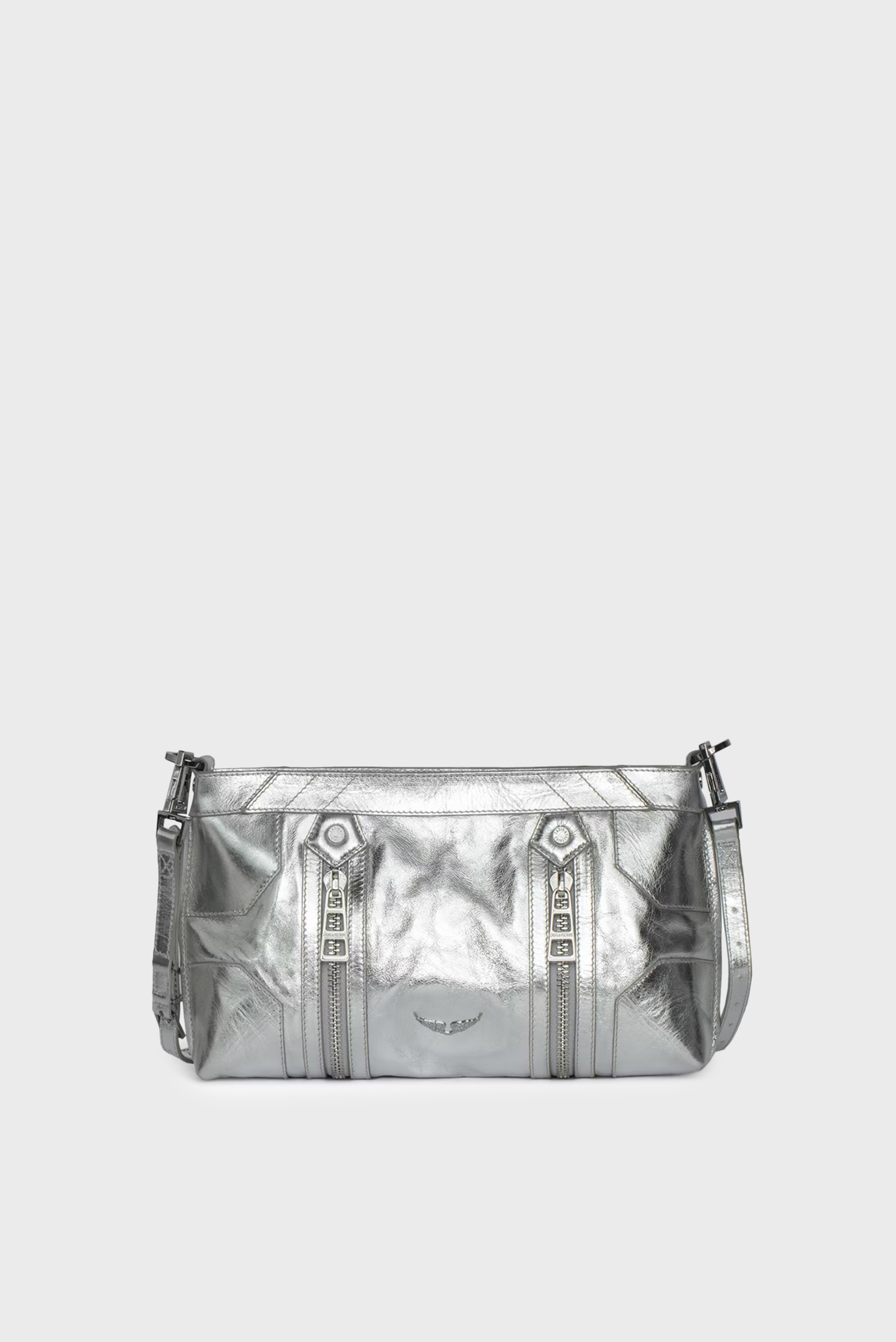Женская серебристая кожаная сумка Sunny Mood Vintage Metal Серебряный ONESIZE ZADIG&VOLTAIRE LWBA03947_SILVER Женская серебристая кожаная сумка Sunny Mood Vintage Metal Серебряный ONESIZE ZADIG&VOLTAIRE LWBA03947_SILVER
