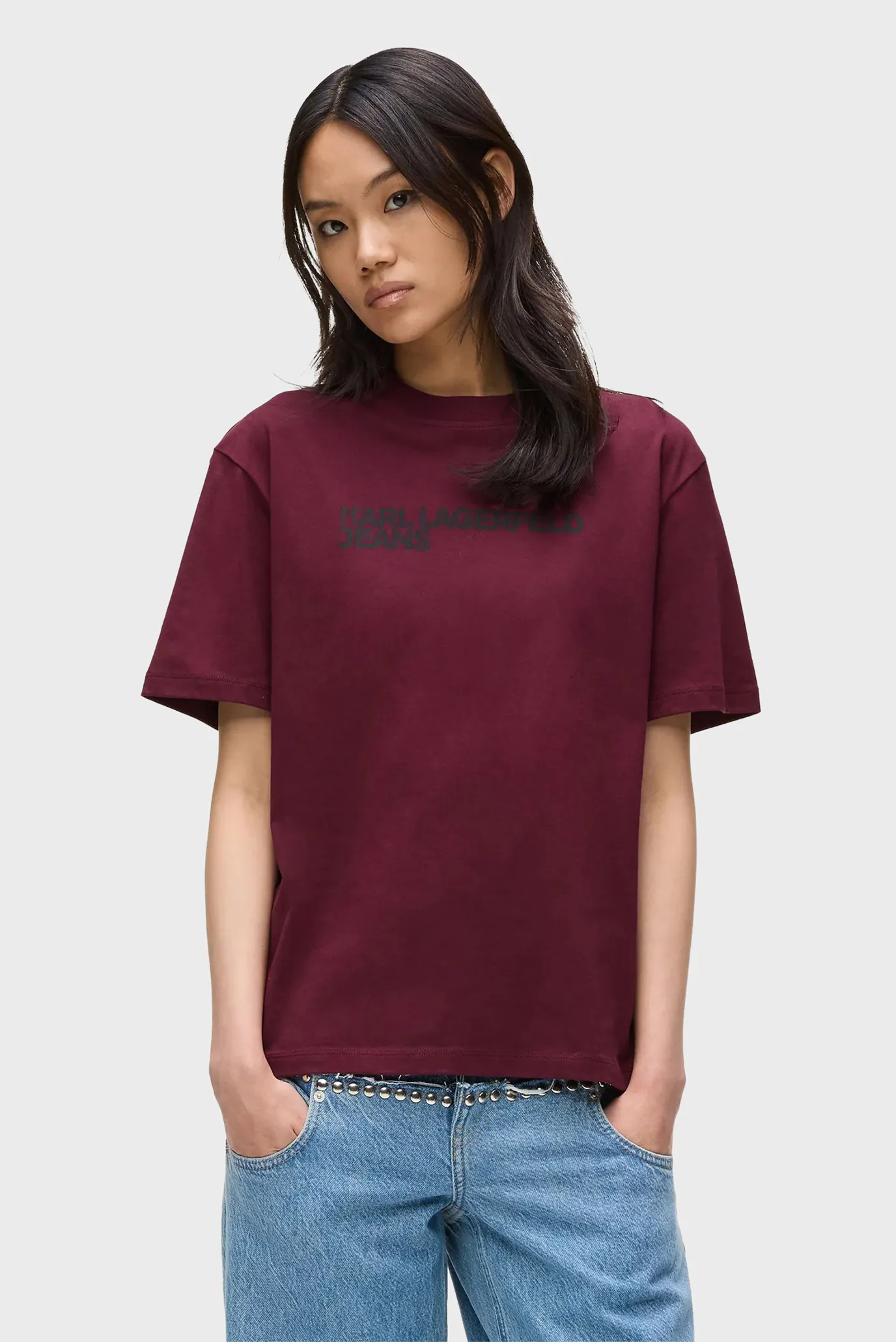 Женская бордовая футболка reg ss essential tee 1