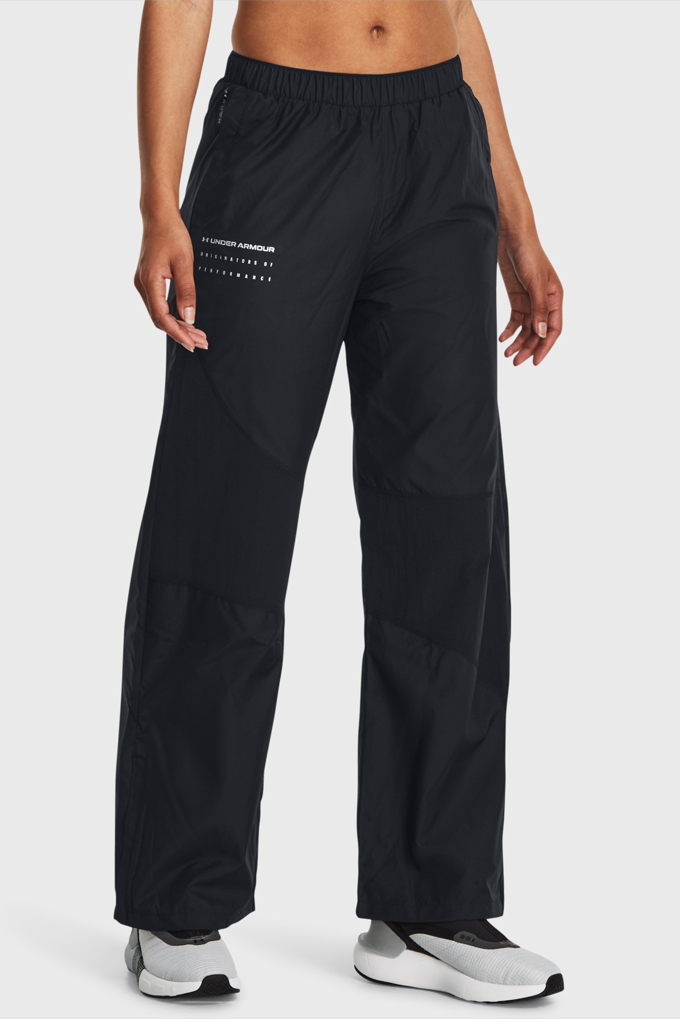 Женские черные спортивные брюки UA Rush Woven Novelty Pant 1