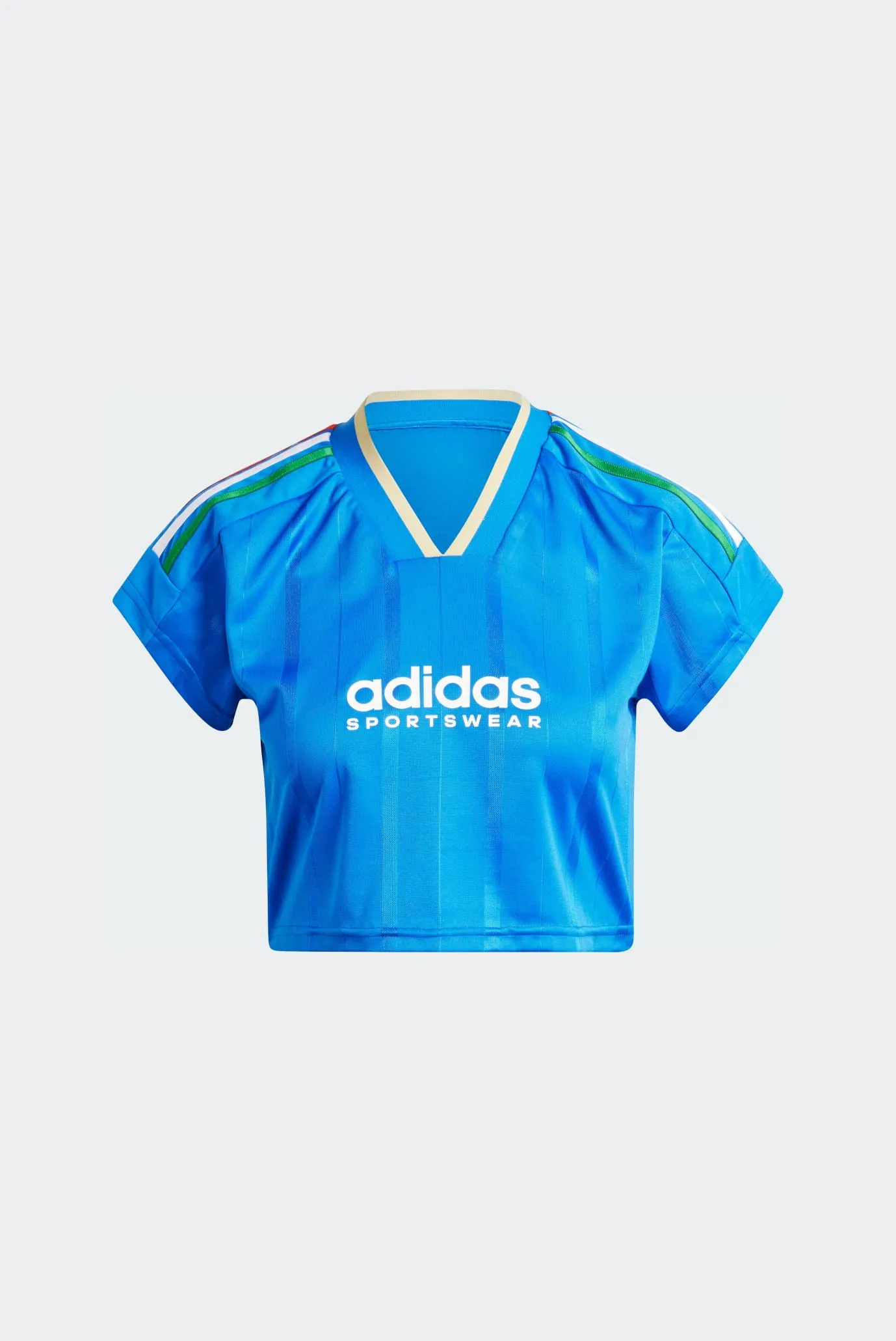 Жіноча синя футболка Tiro Cut 3-Stripes Crop 6