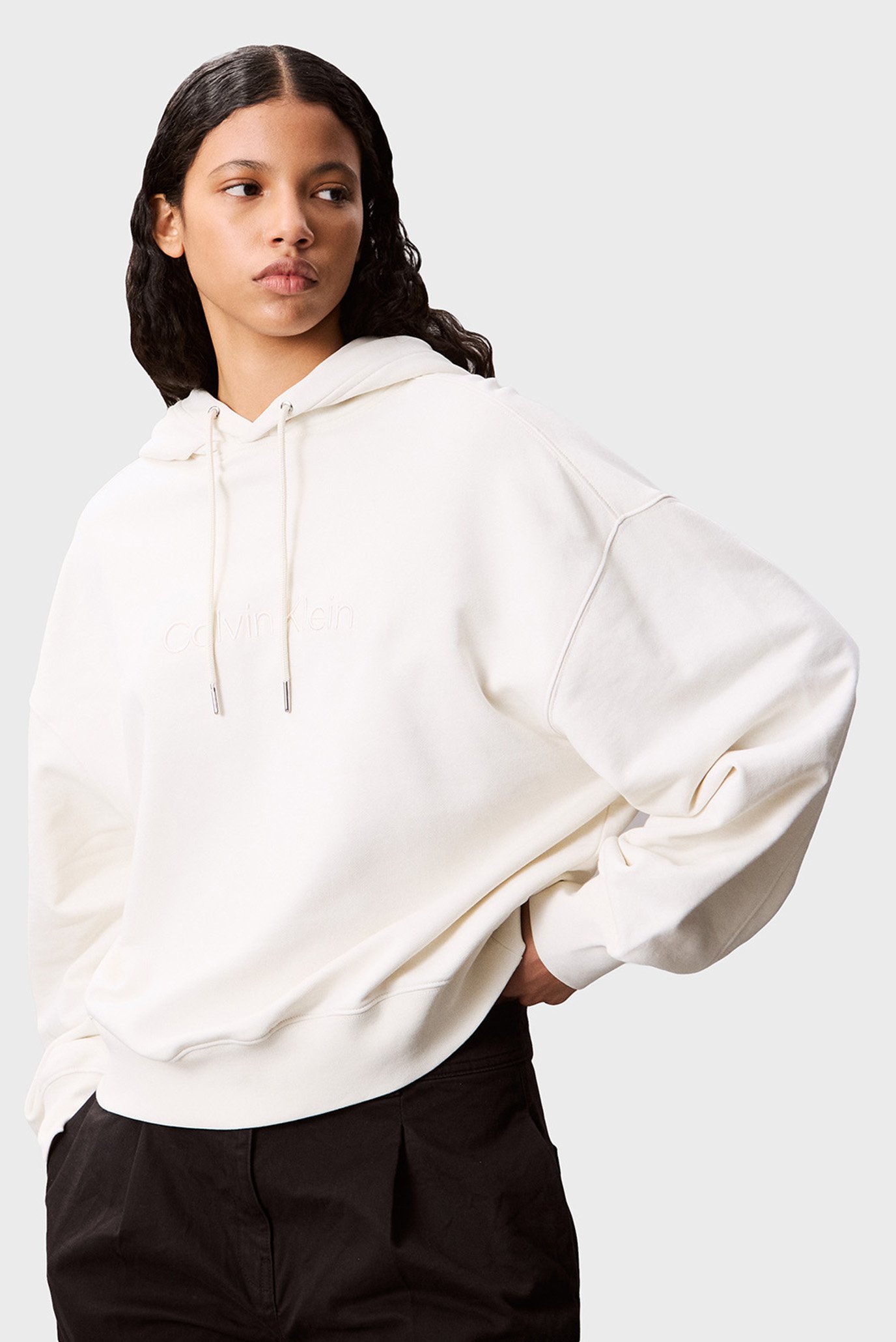 Женское белое худи French Terry PO Белый M Calvin Klein LV044C210G Женское белое худи French Terry PO Белый M Calvin Klein LV044C210G