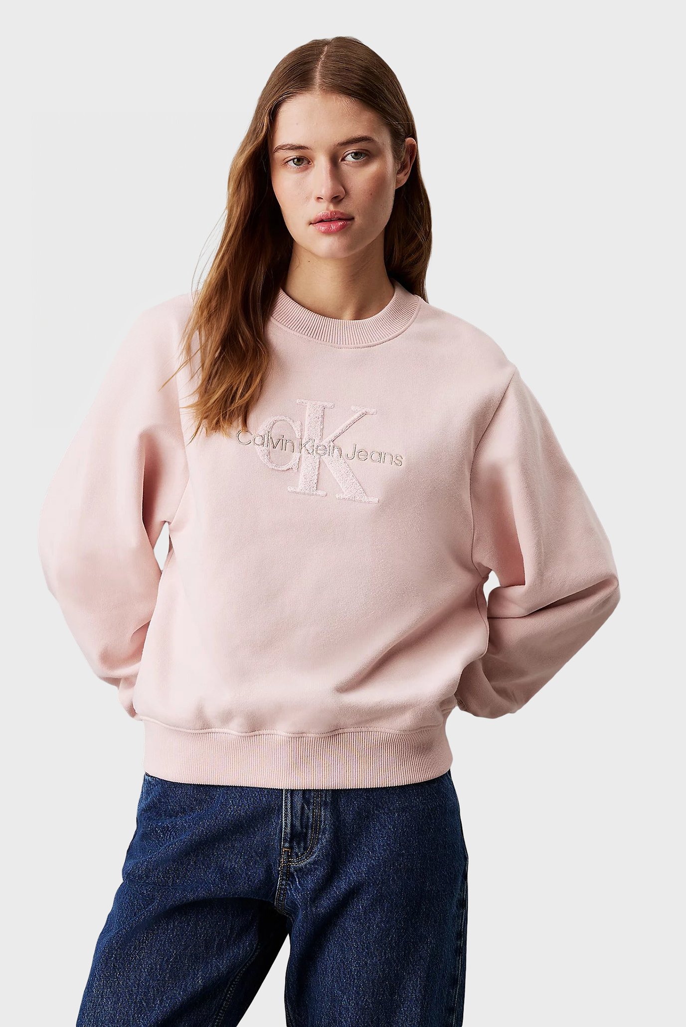 Женский розовый свитшот CHENILLE MONOLOGO CREWNECK 1