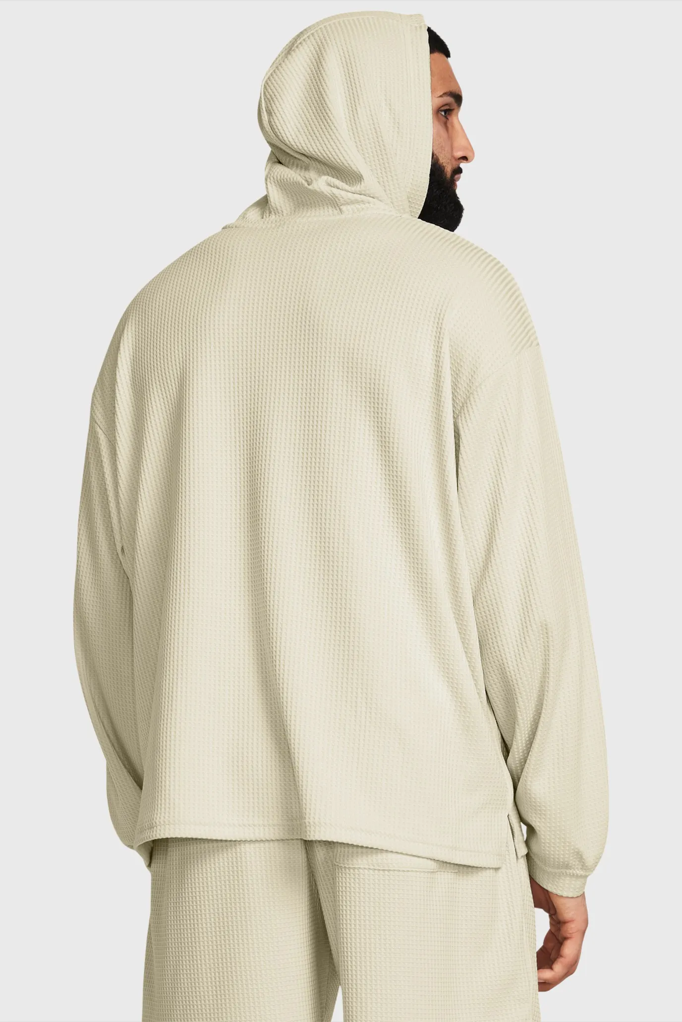 Чоловіче бежеве худі UA Rival Waffle Hoodie 2