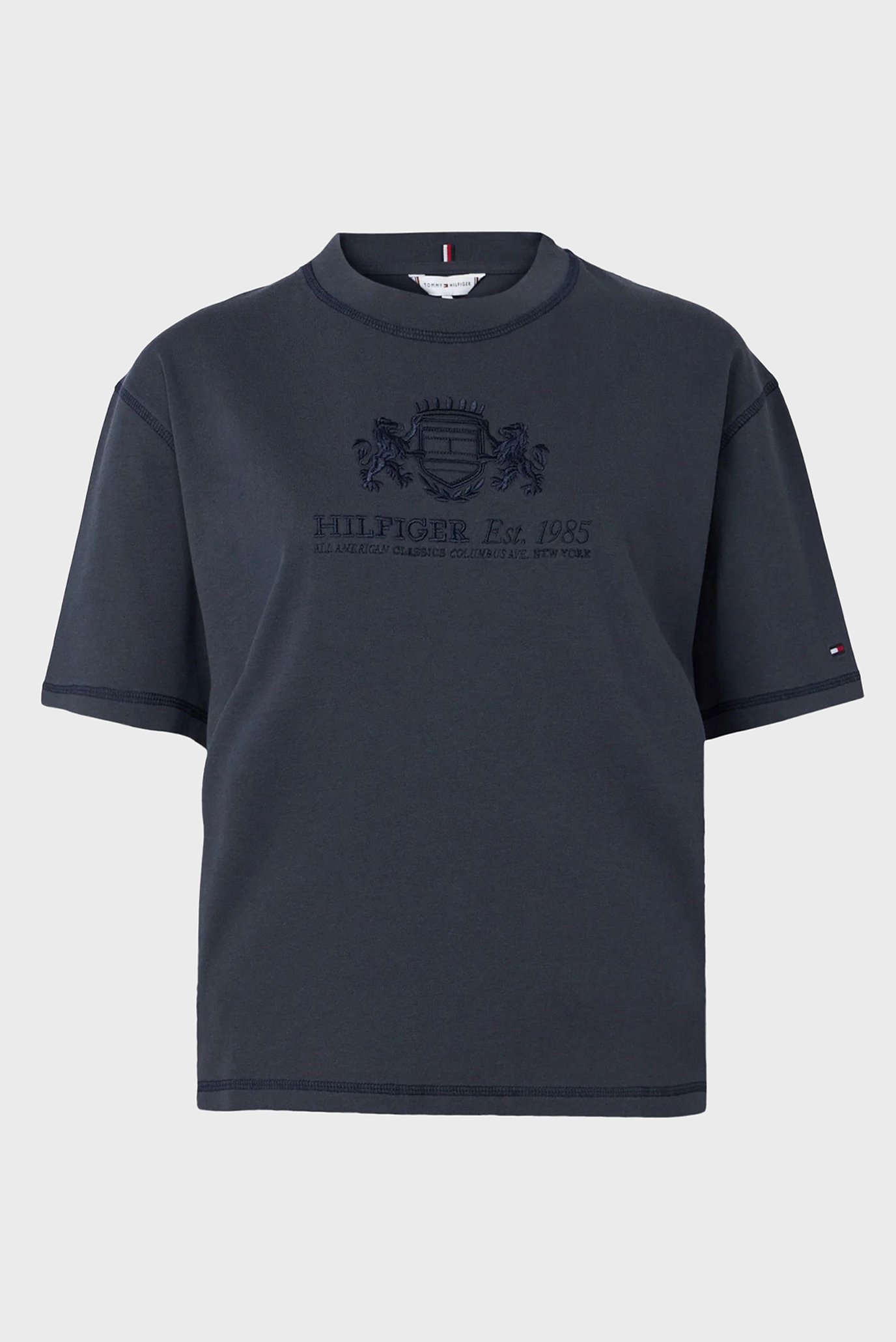 Женская темно-синяя футболка NEAT VARSITY C-NK SS Синий M Tommy Hilfiger WW0WW43897 Женская темно-синяя футболка NEAT VARSITY C-NK SS Синий M Tommy Hilfiger WW0WW43897