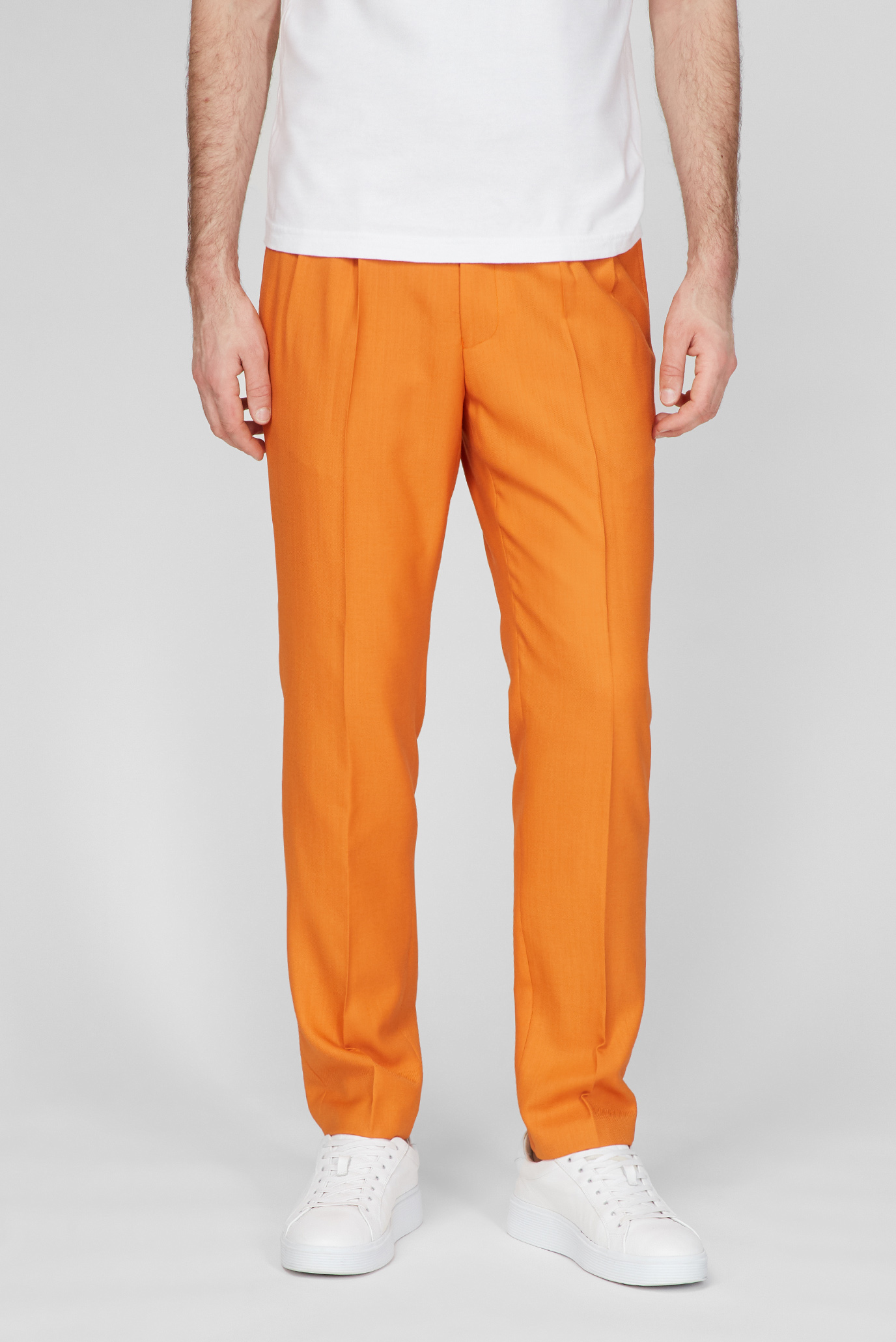 Мужские оранжевые шерстяные брюки SUMMER PARTY 1