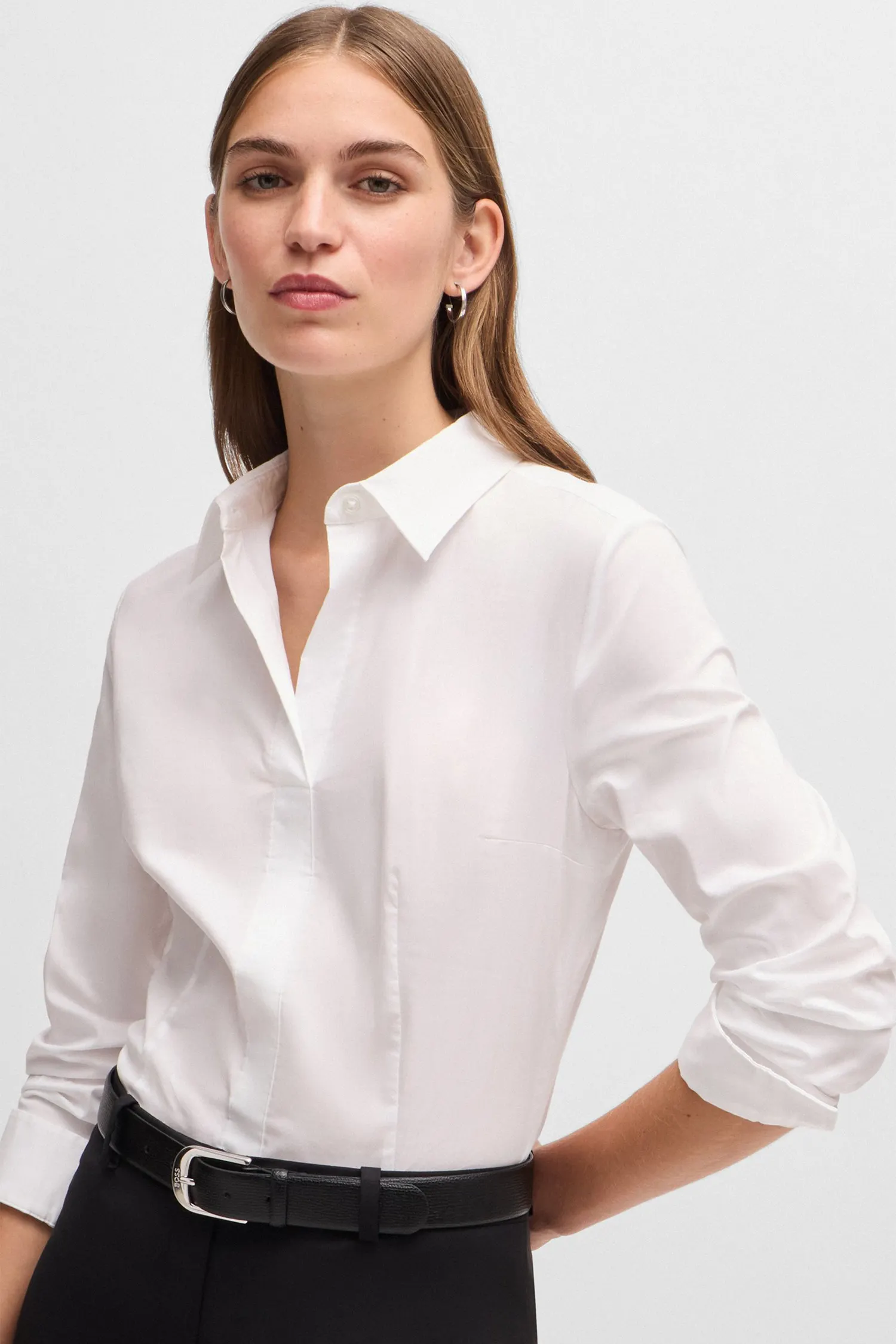 Женская белая рубашка 4