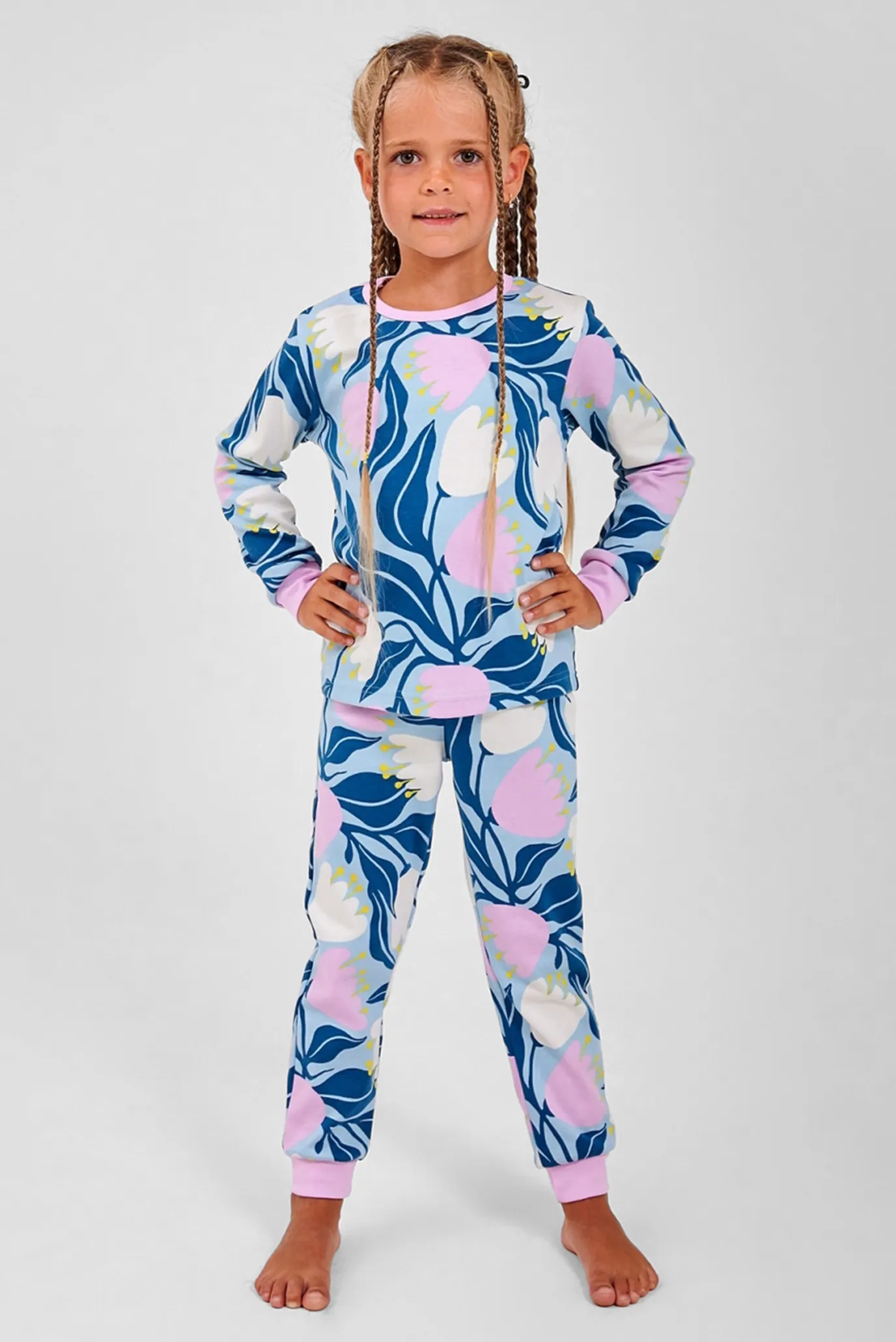 Детская пижама с узором (лонгслив, брюки) 2