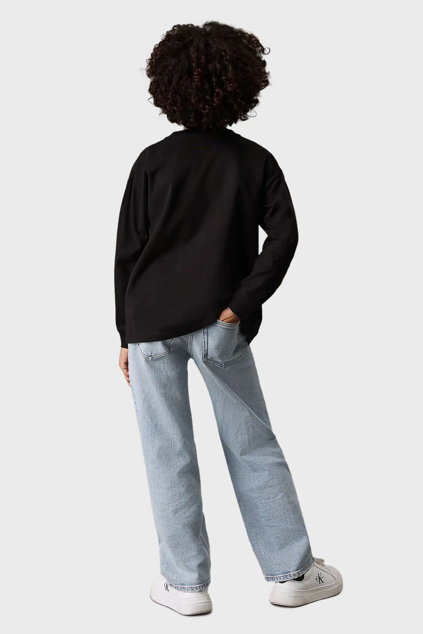 Дитячий чорний лонгслів EMBRO. CK LOGO 3