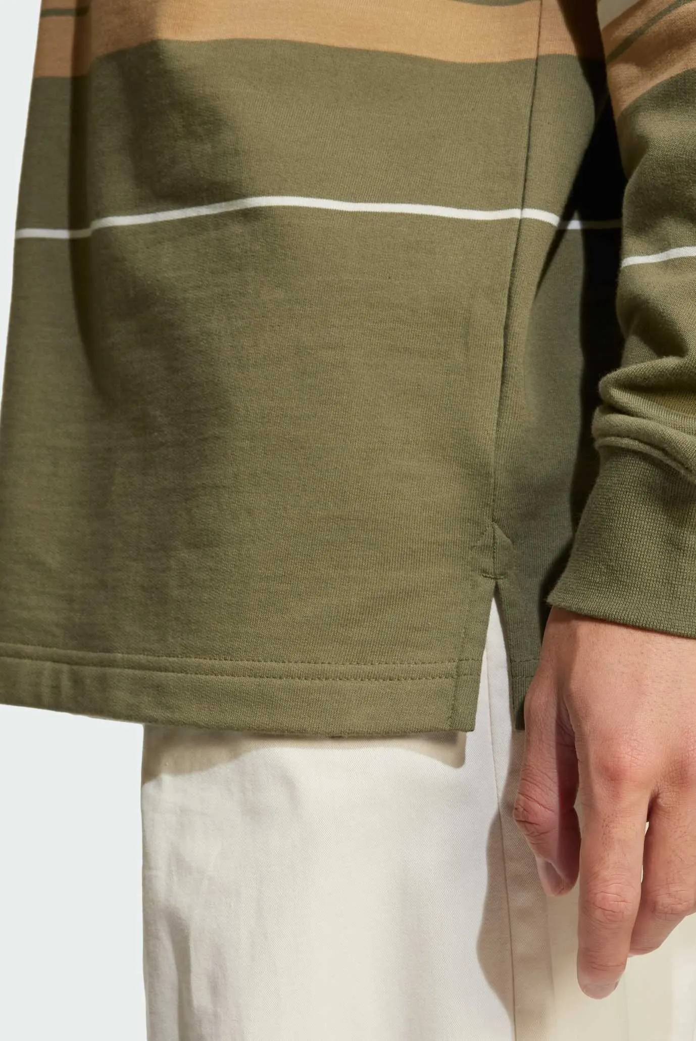 Мужское оливковое поло в полоску Striped Polo 5