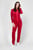 Жіночий червоний велюровий костюм (світшот, брюки)