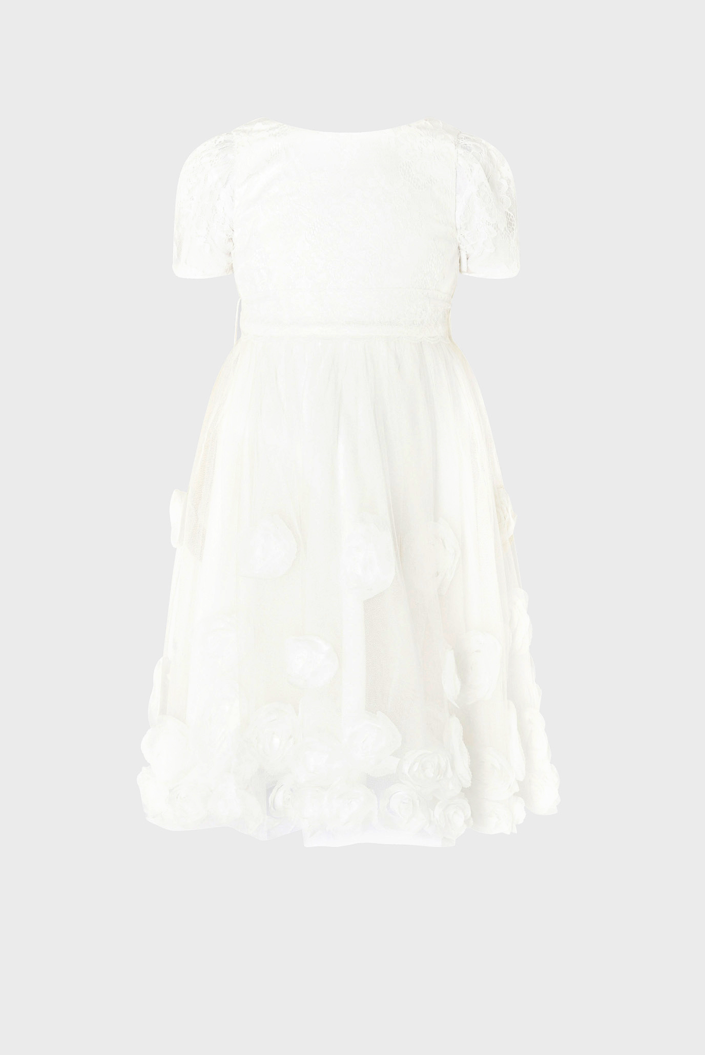 Дитяча біла сукня WHITE 3D ROSES COMMU 1