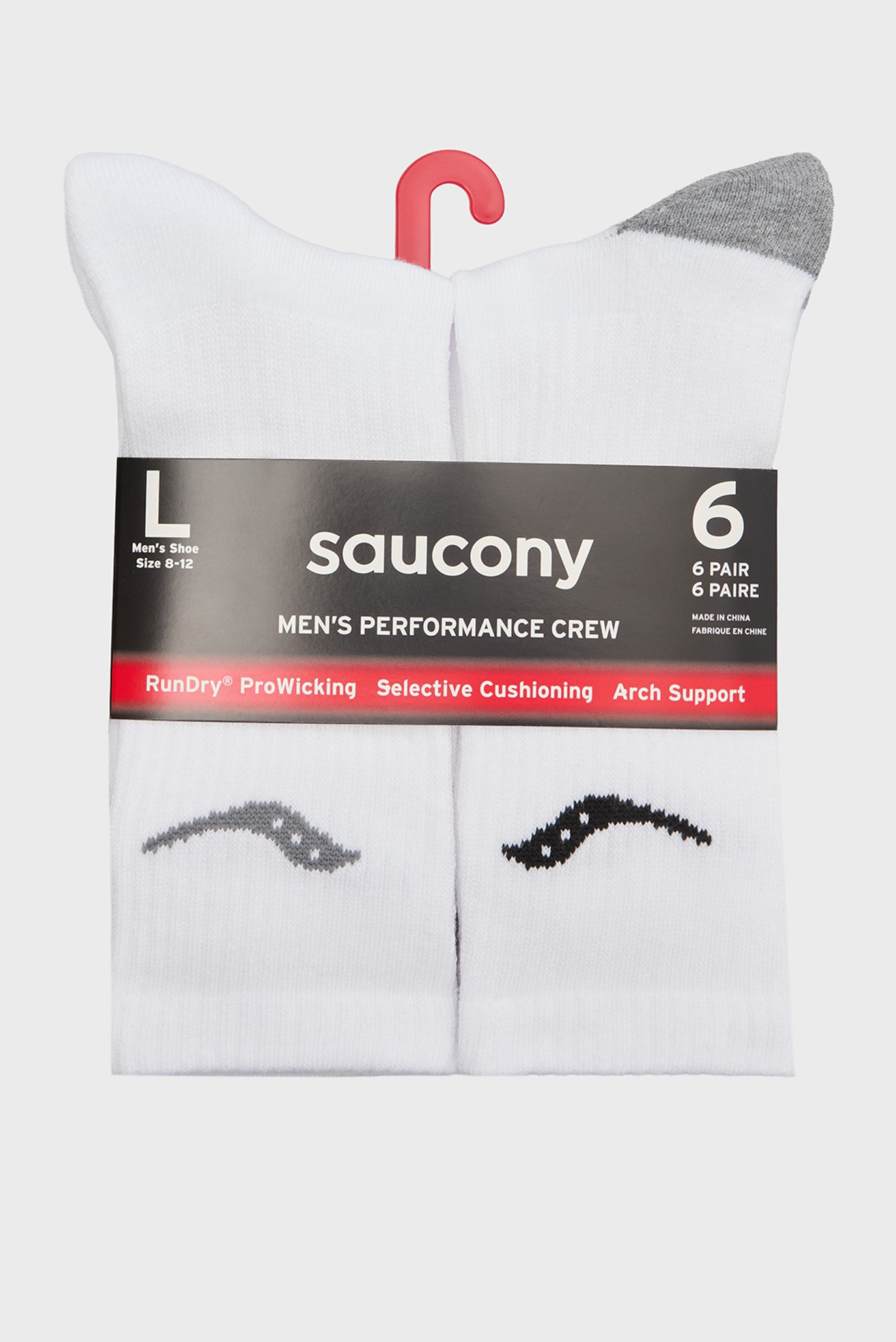 Мужские белые носки (6 пар) VENTILATING COMFORT FIT Белый 43-46 Saucony S611002-100 Мужские белые носки (6 пар) VENTILATING COMFORT FIT Белый 43-46 Saucony S611002-100