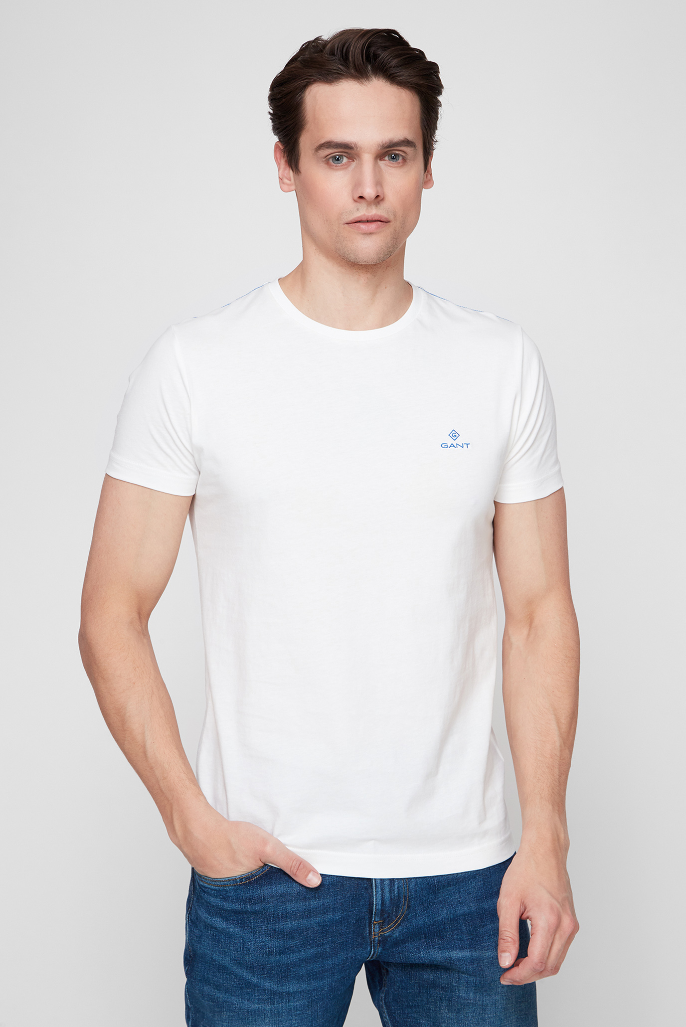 Мужская белая футболка CONTRAST LOGO 1
