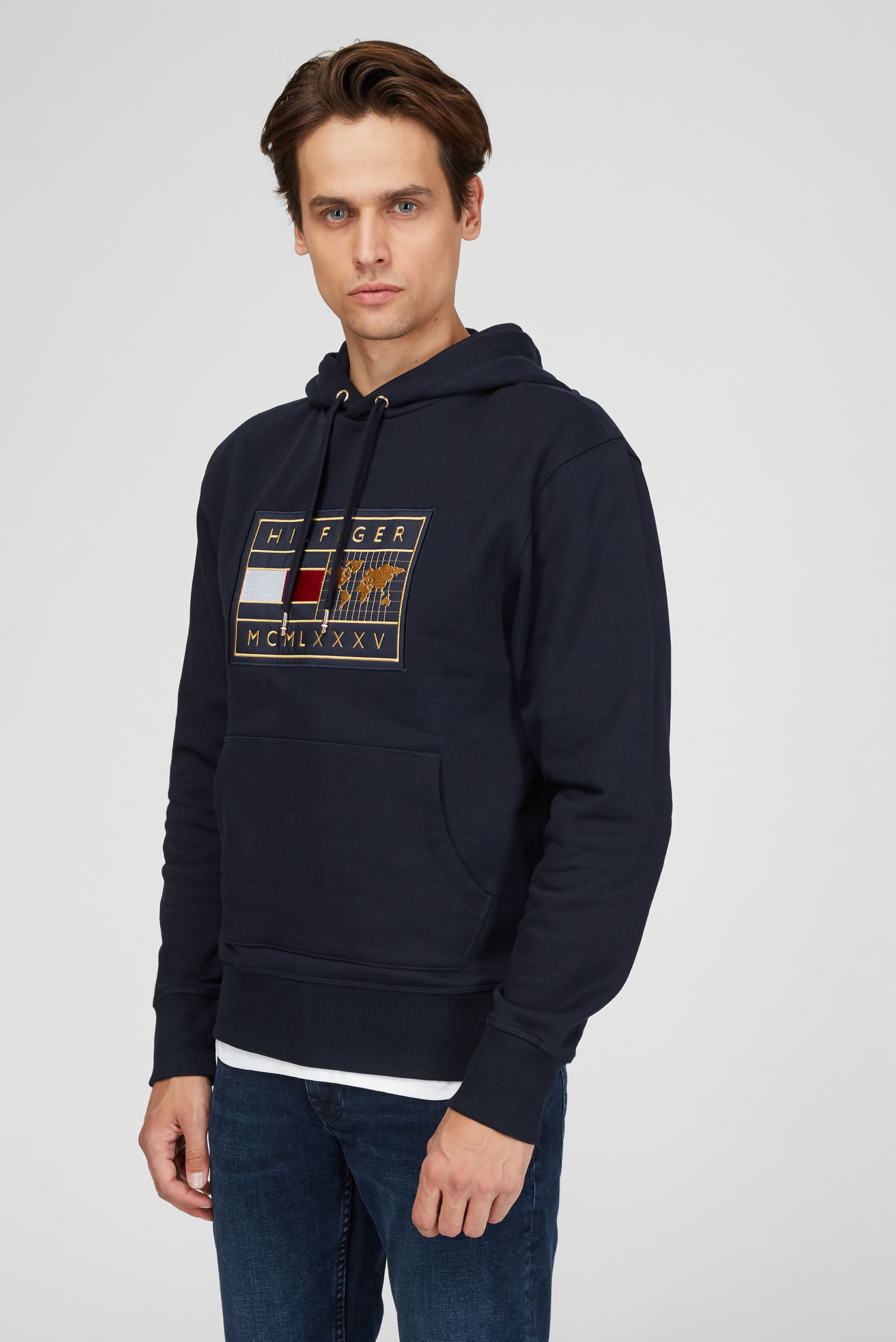 icon earth badge hoodie