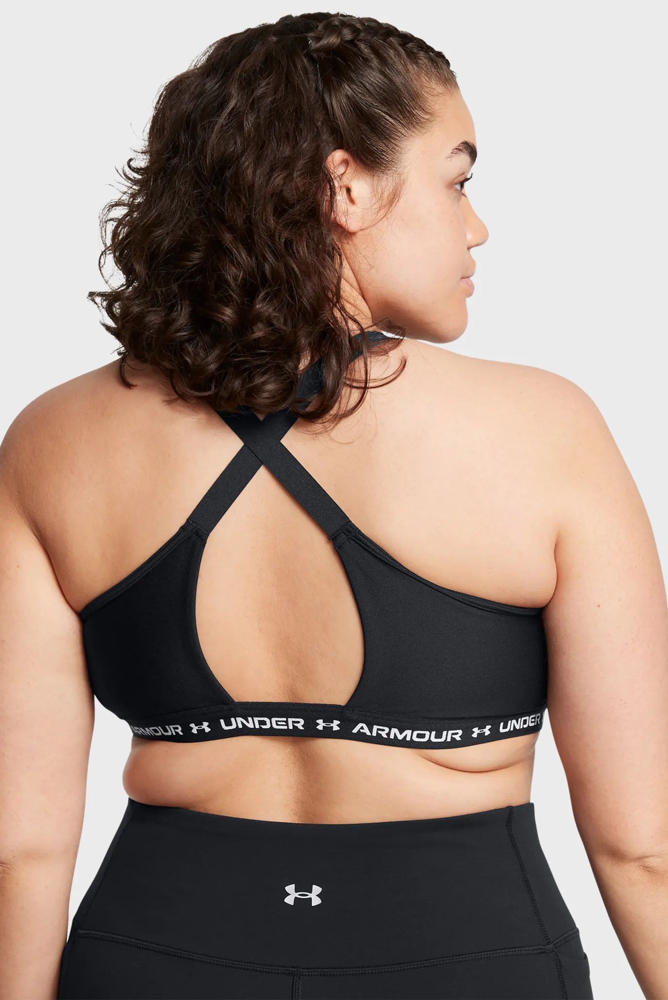 Женский черный топ UA Crossback Low Bra 4