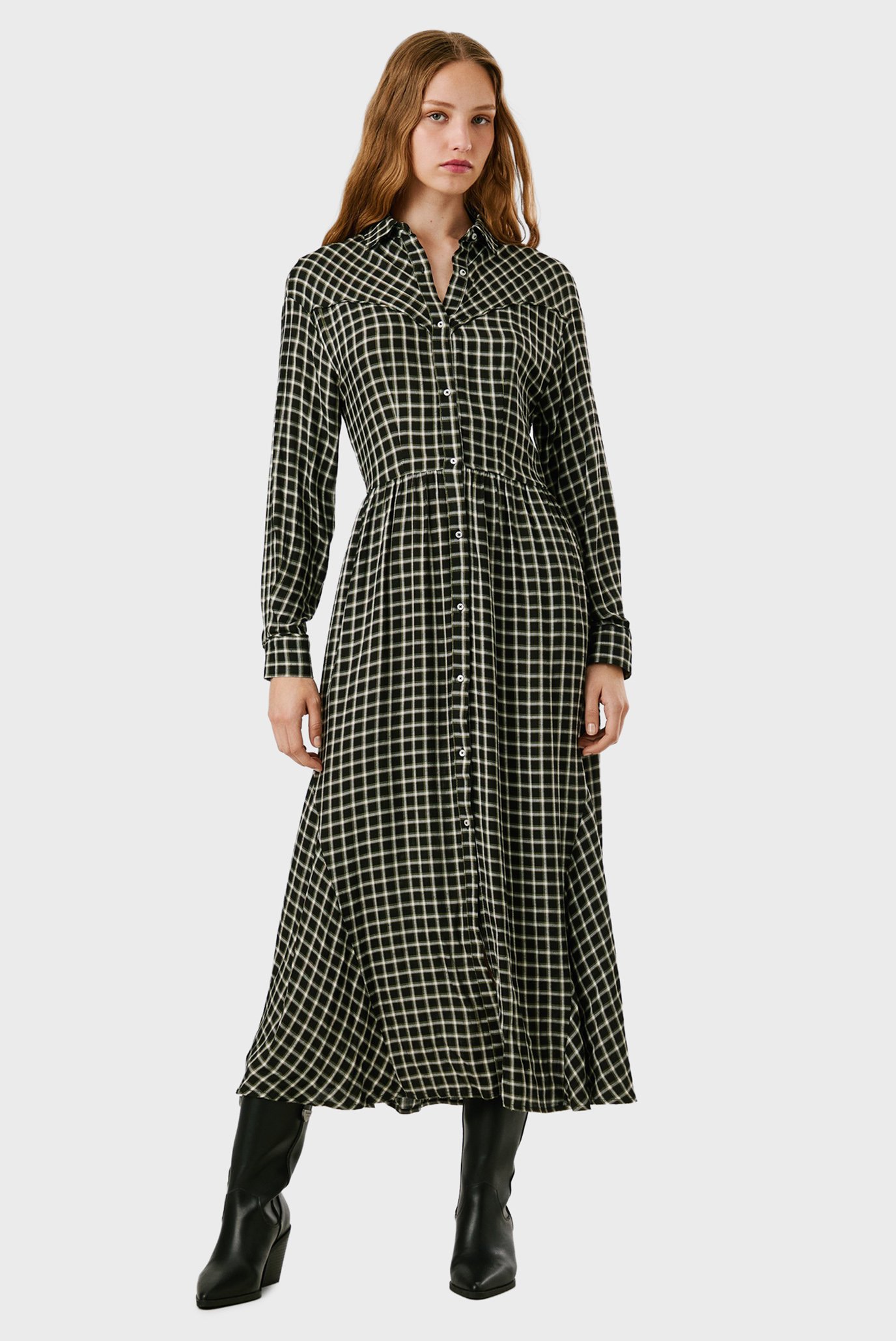Женское черное платье в клетку NAIARA Черный S Pepe Jeans PL9537697 Женское черное платье в клетку NAIARA Черный S Pepe Jeans PL9537697